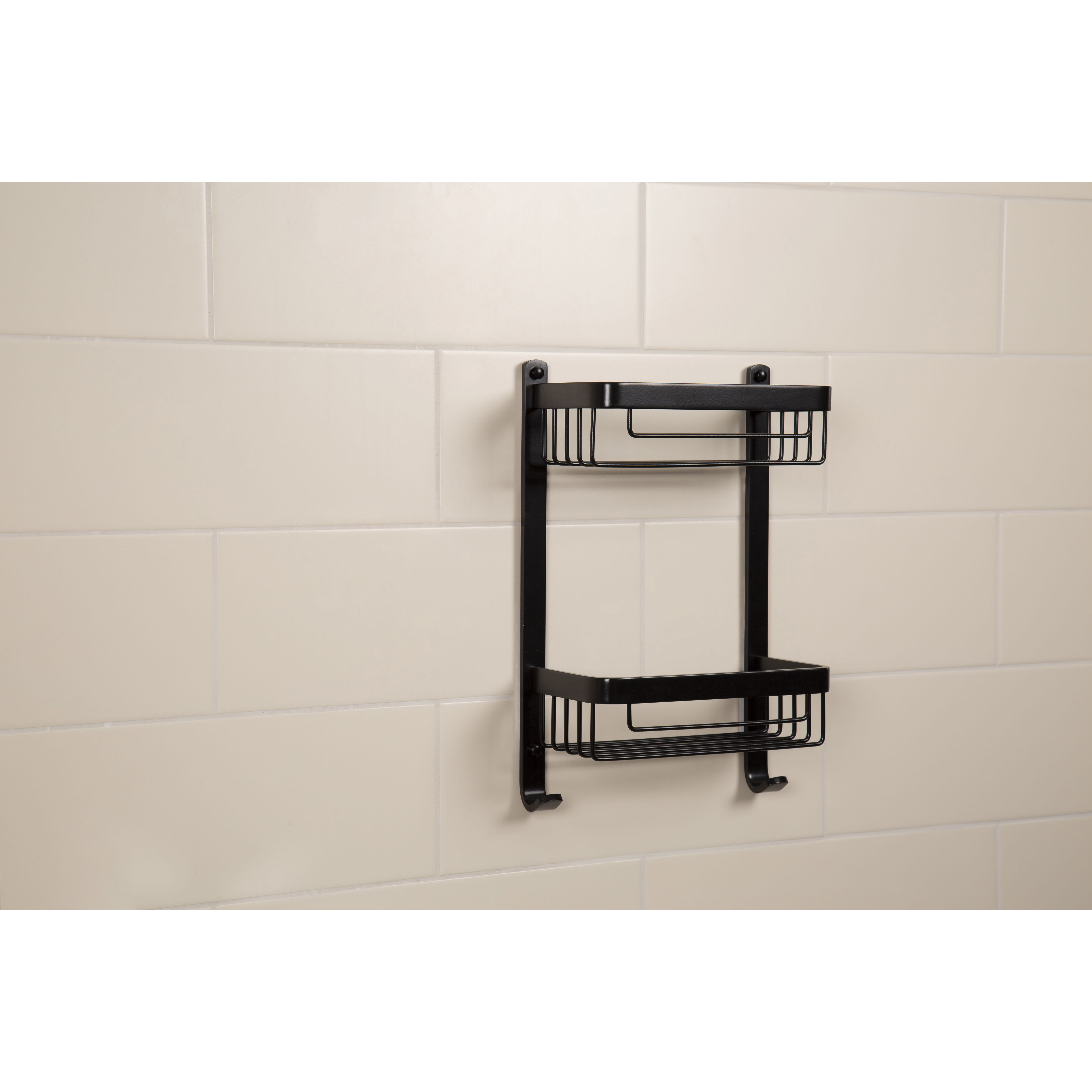 Wirework Shower Cosmetic Basket - Two Tier - 390 x 256 x 127mm - Matt Black - view 3