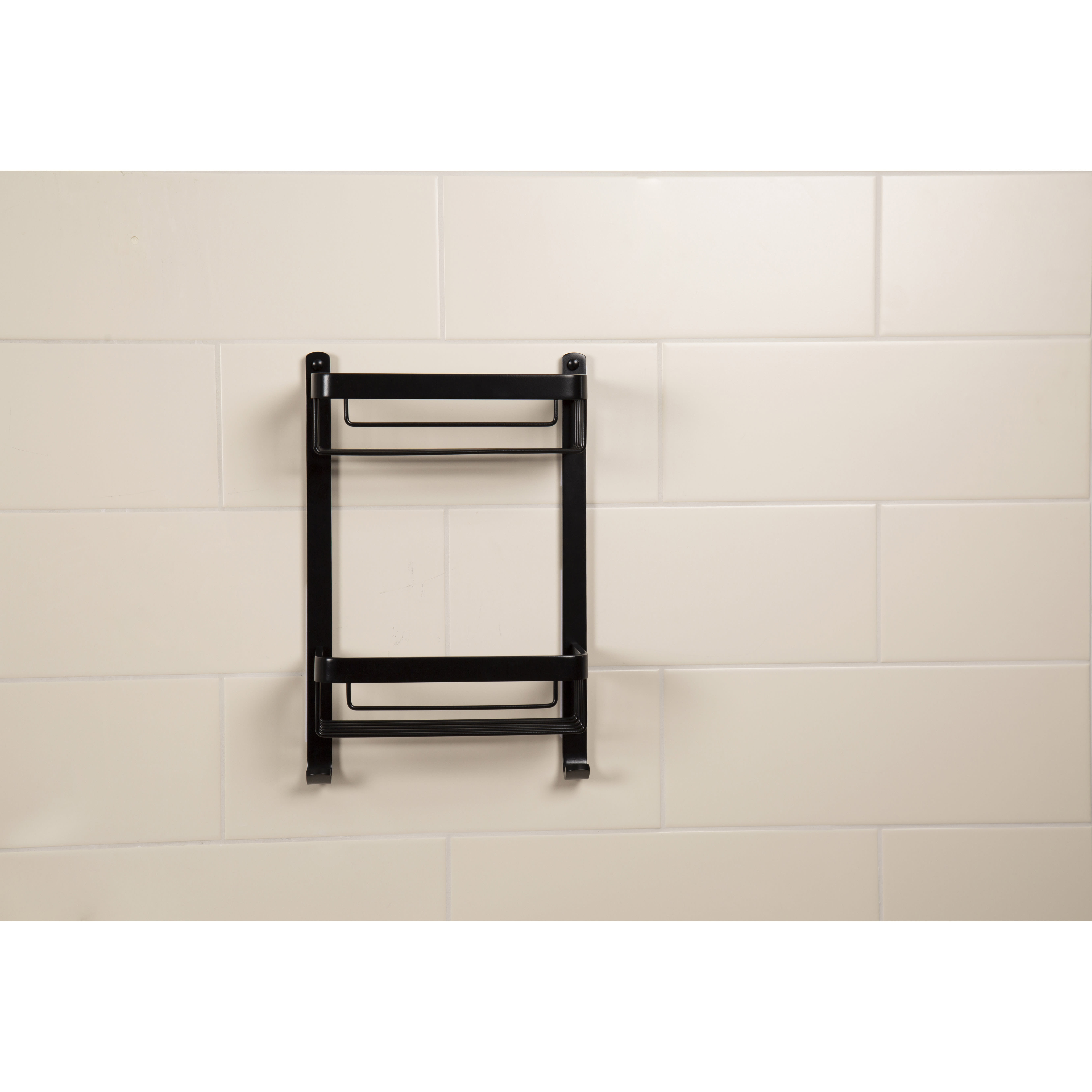 Wirework Shower Cosmetic Basket - Two Tier - 390 x 256 x 127mm - Matt Black - view 4