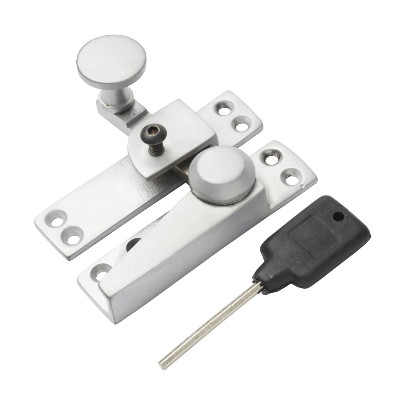 Heavy Duty Straight Quadrant Arm Locking Sash Window Fastener - 70 x 17mm - Satin Chrome - view 2