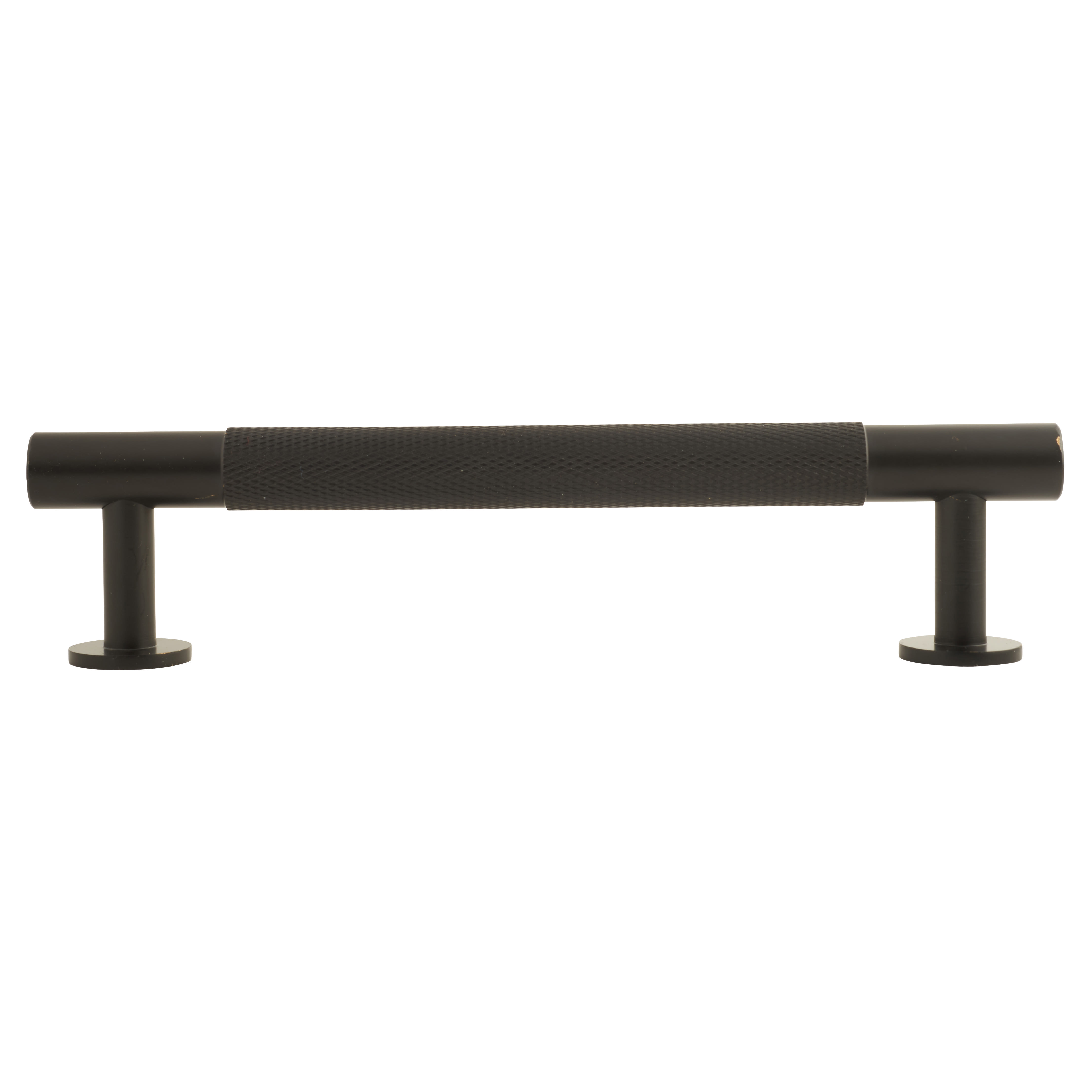 13mm Knurled T-Bar Cabinet Pull Handle - 128mm Centres - Matt Black - view 2