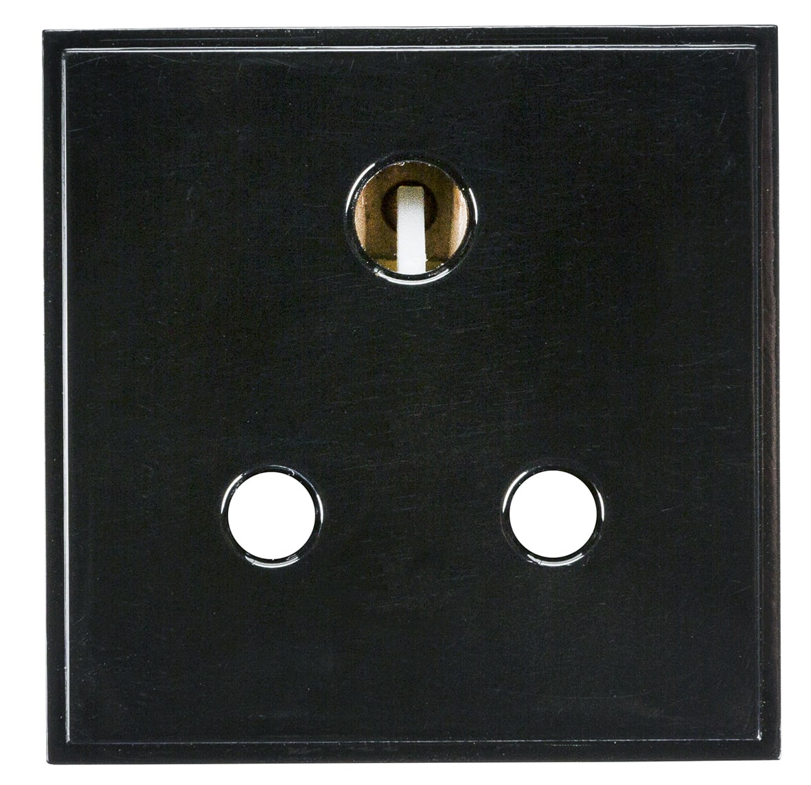 5A 1 Gang Unswitched Round Pin Socket - Black - view 2