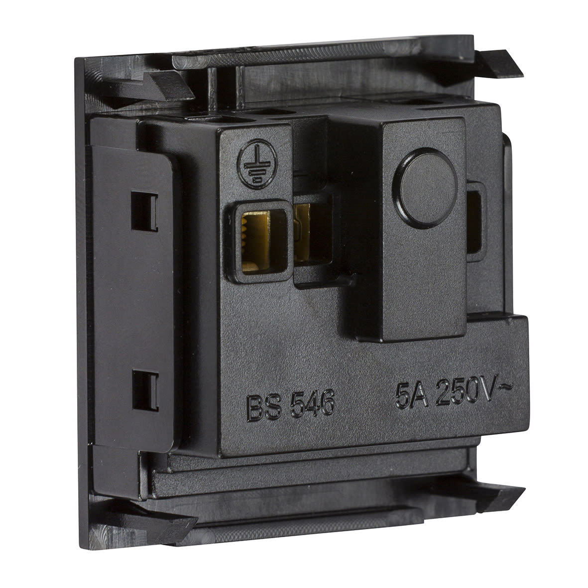 5A 1 Gang Unswitched Round Pin Socket - Black - view 4
