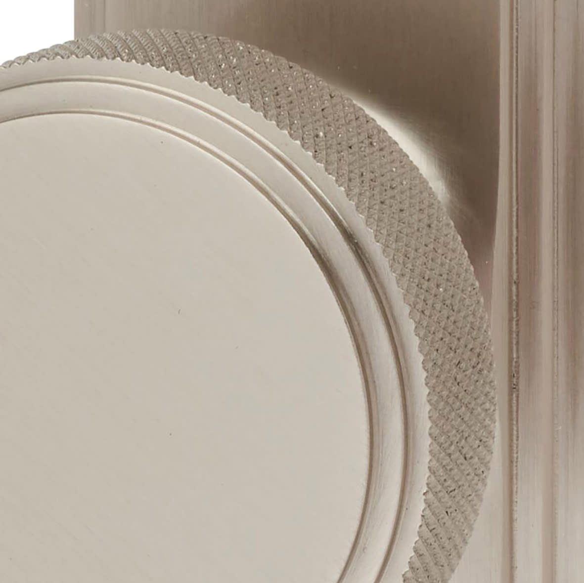 Satin Nickel Knurled Bathroom Mortice Door Knob on Backplate - 205 x 52mm - Miller Range - view 5