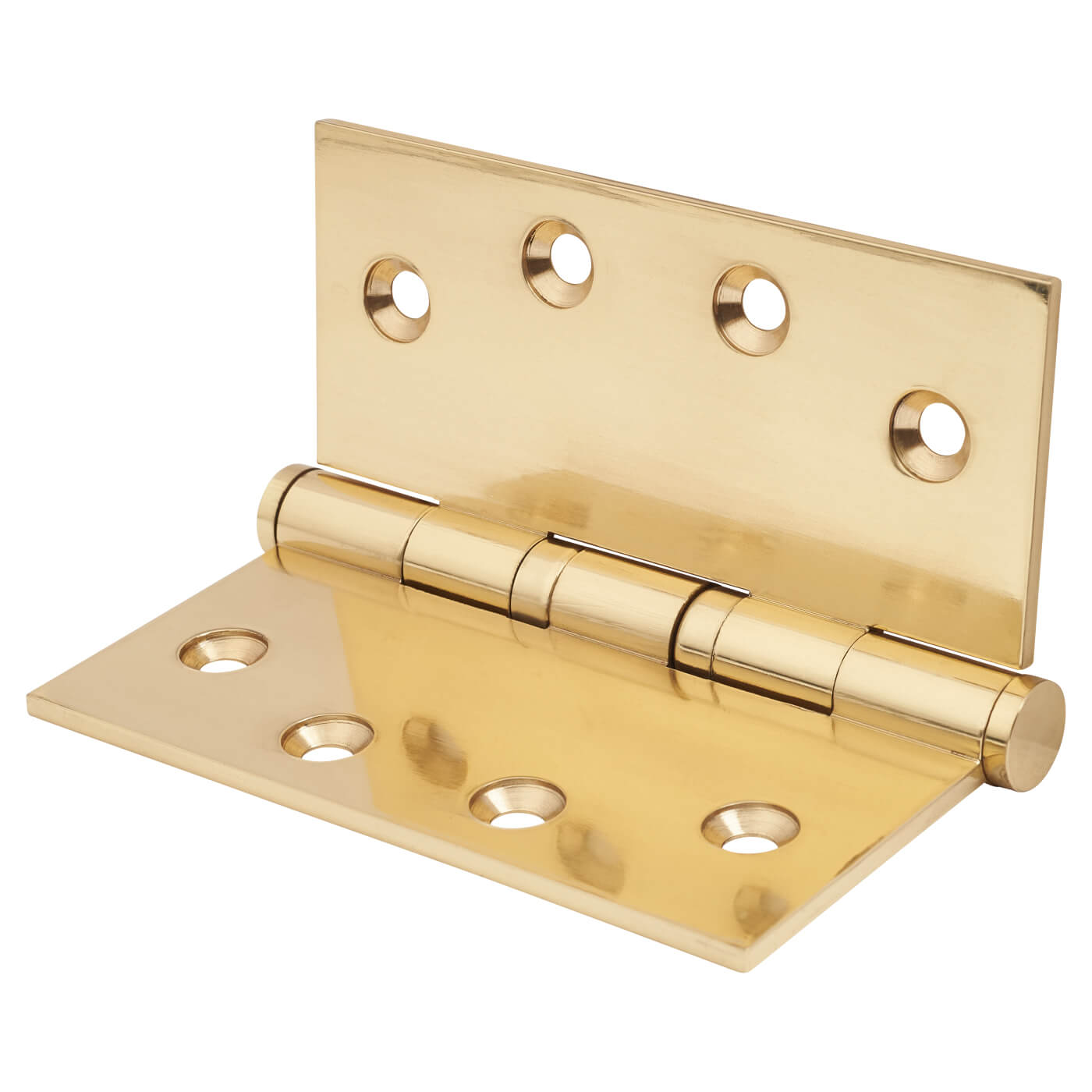 Performance Ball Bearing Butt Door Hinge - 100 x 100 x 3mm - Polished Brass - Pair - view 3