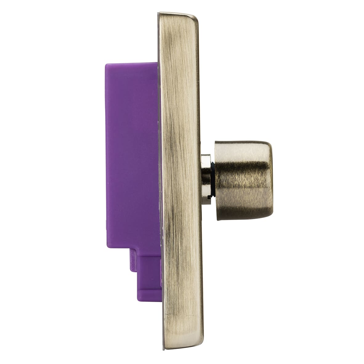 5 - 150W 1 Gang 2 Way Push On/Off Rotary Intelligent LED Dimmer Switch - Antique Brass - view 2
