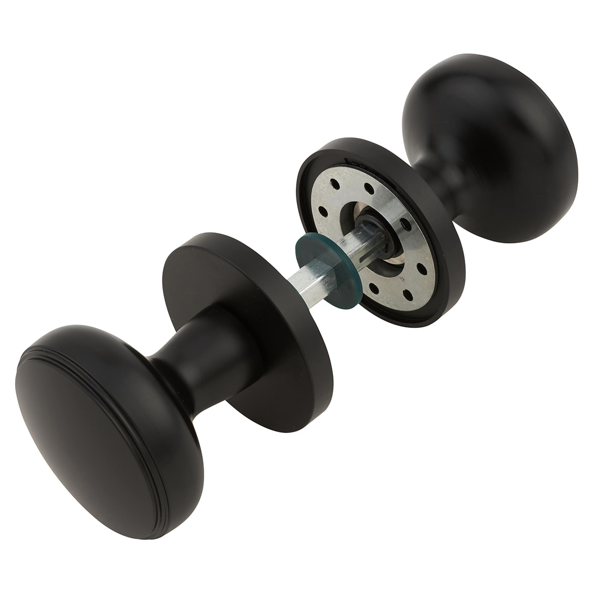 Matt Black Classic Mortice Door Knob - 60mm Rose Diameter - view 4