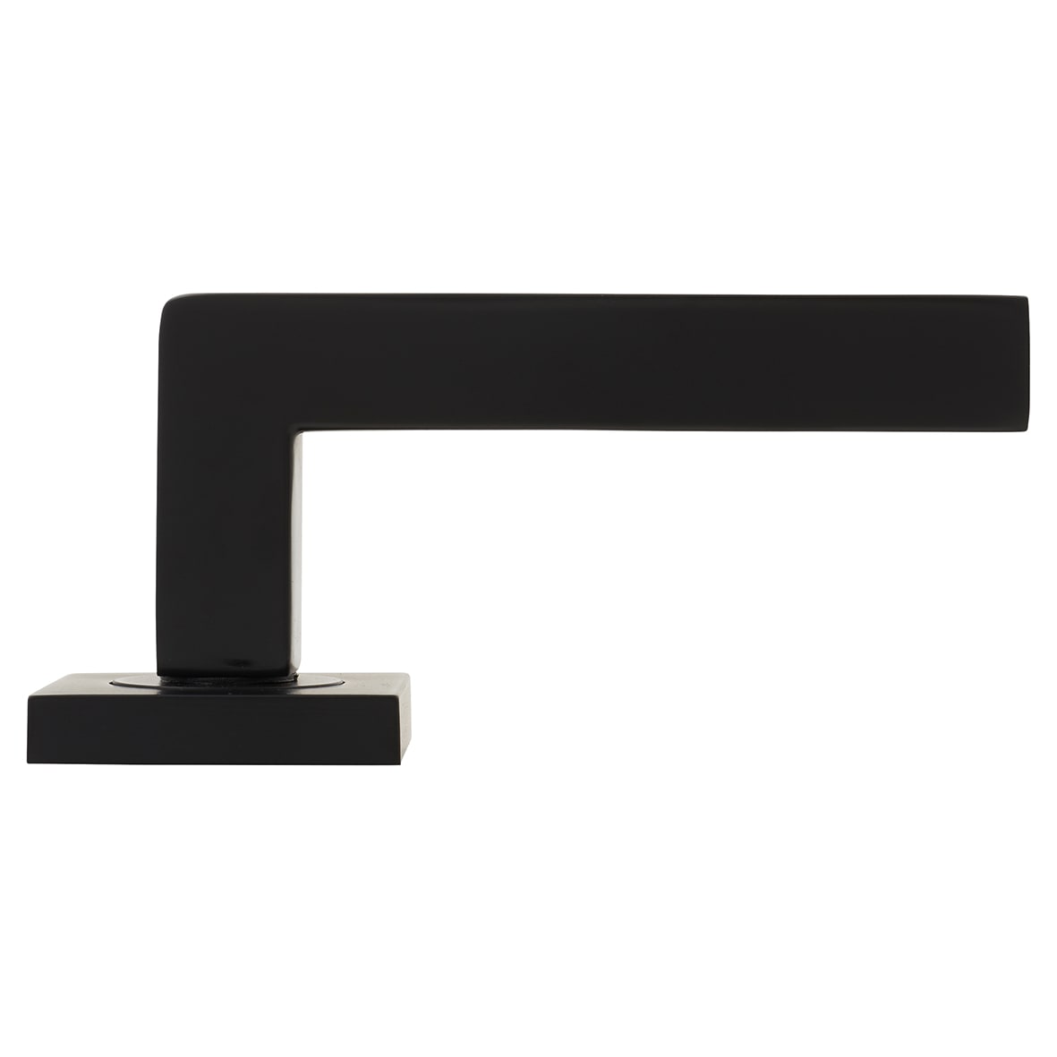 Brass Matt Black Door Handles on Square Rose - Equi Range - view 3