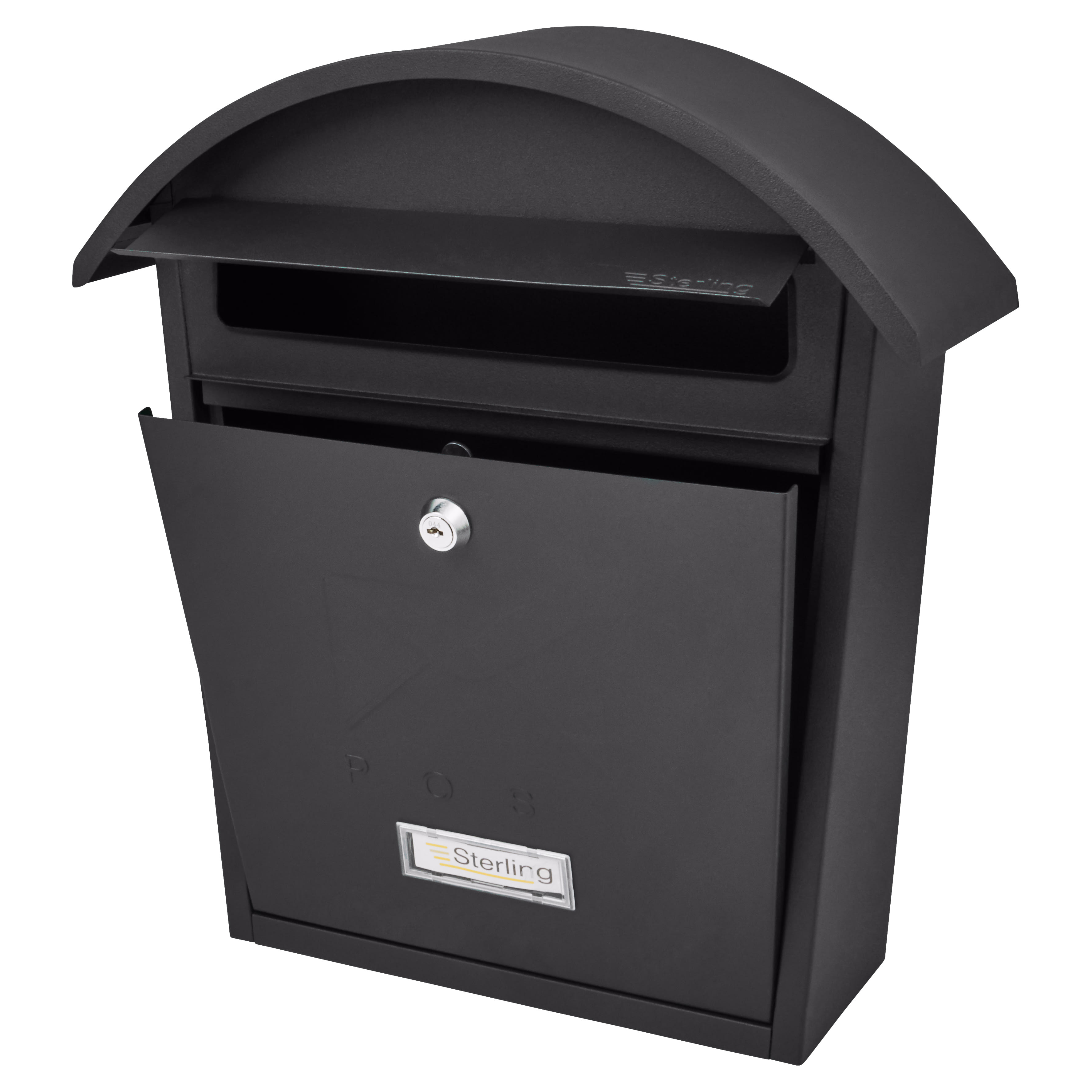 Classic Postbox - 363 x 370 x 134mm - Black - view 4