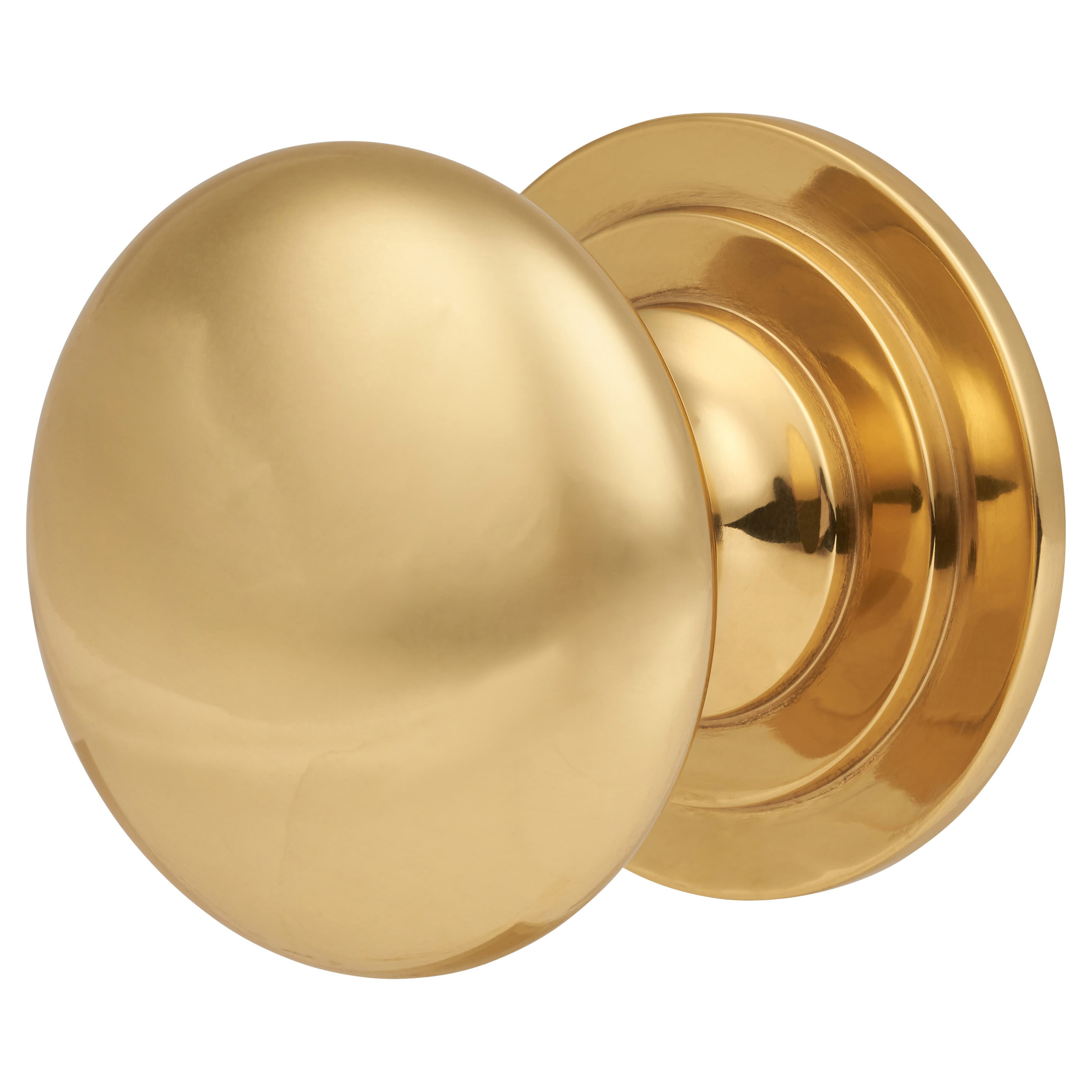 Victorian Turned Round Cabinet Knob - 44mm Diameter - Polished Brass - view 2