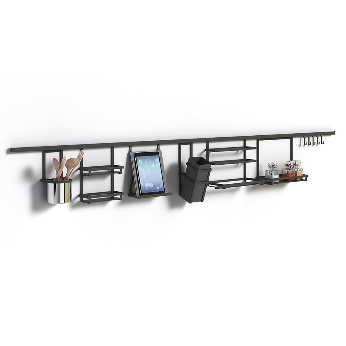Titane Kitchen Wall Hanging Profile Tablet Holder - Anthracite Grey - view 2