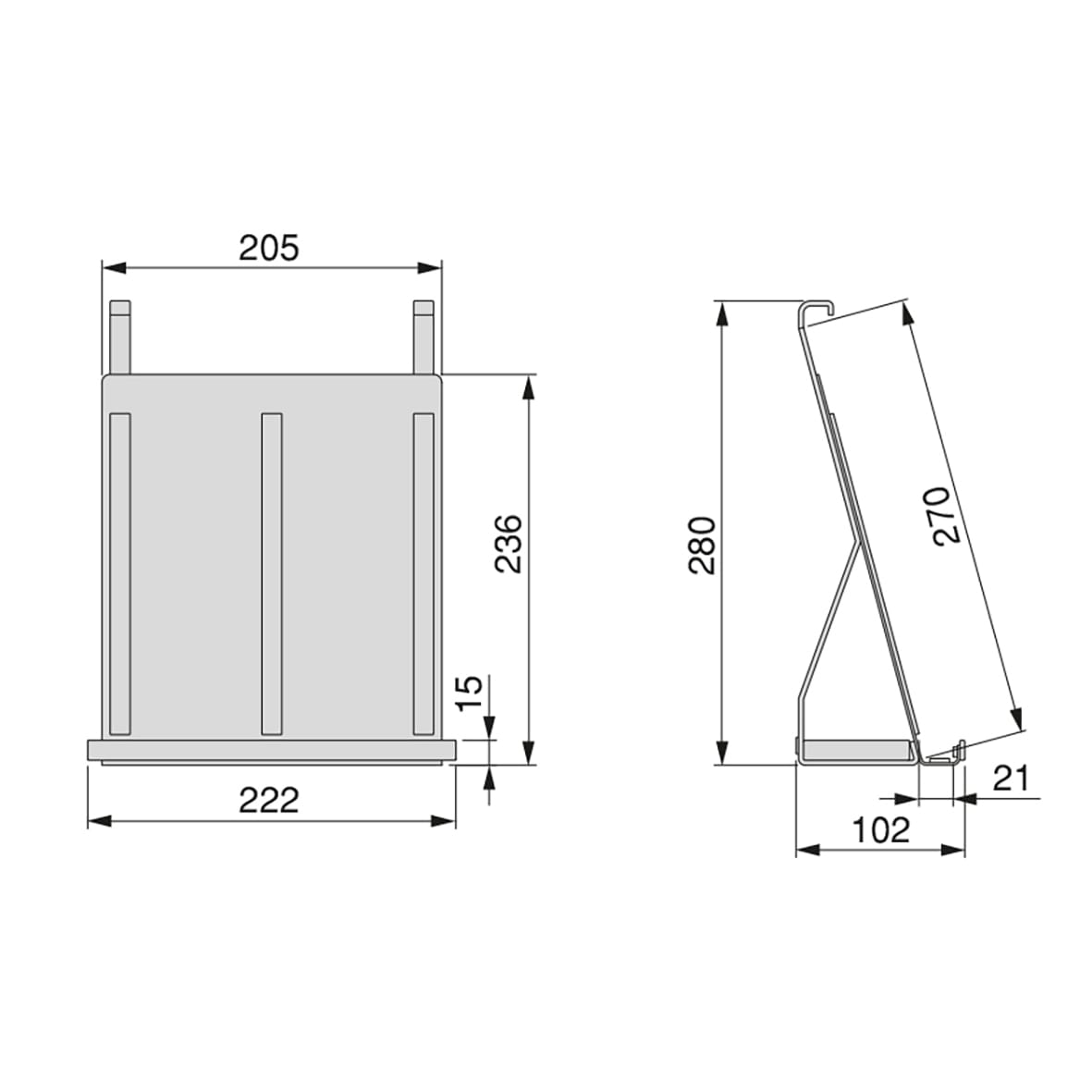 Titane Kitchen Wall Hanging Profile Tablet Holder - Anthracite Grey - view 3