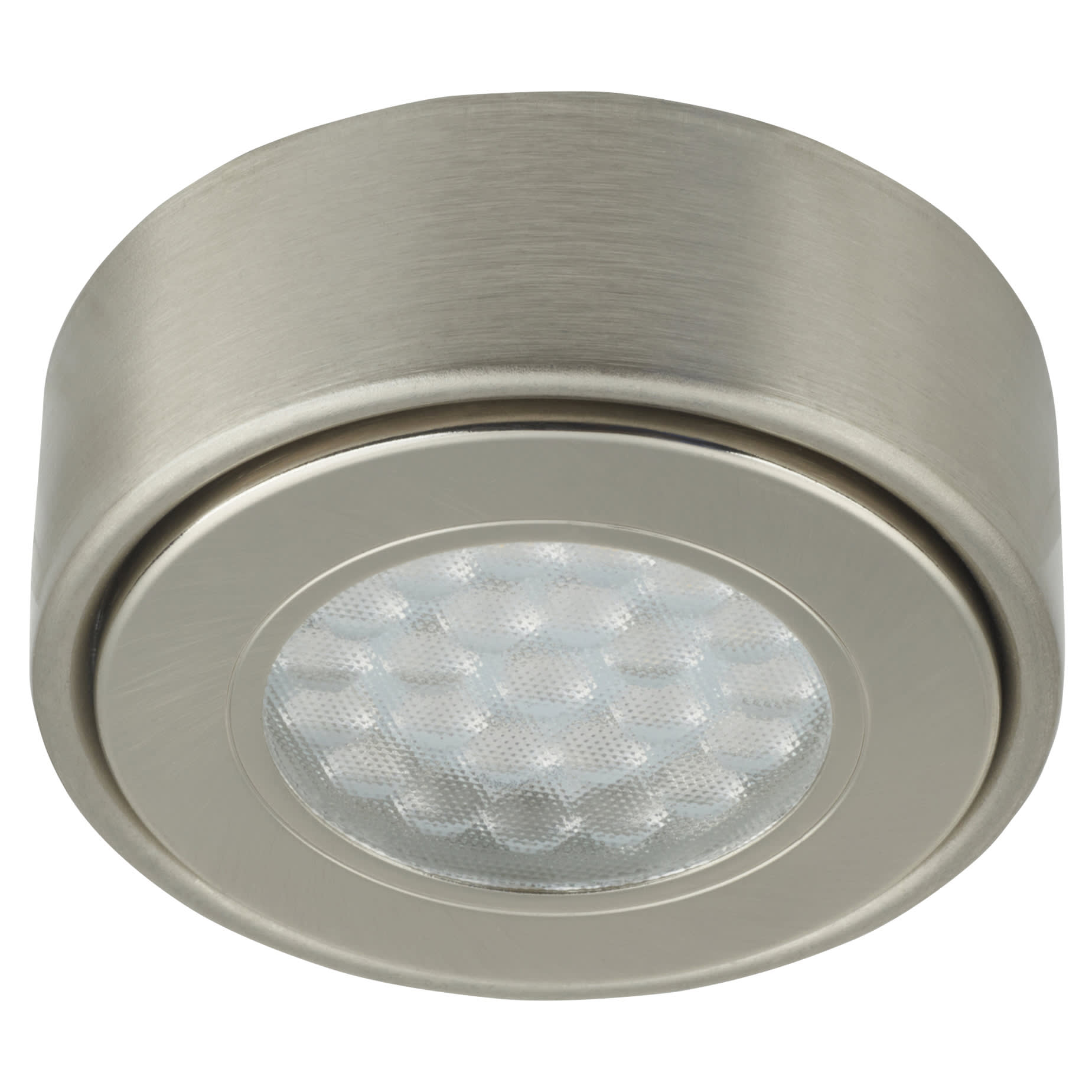 Forum Culina Laghetto 1.5W LED Round Cabinet Downlight - IP44 - 3000K Warm White - Satin Nickel - view 2