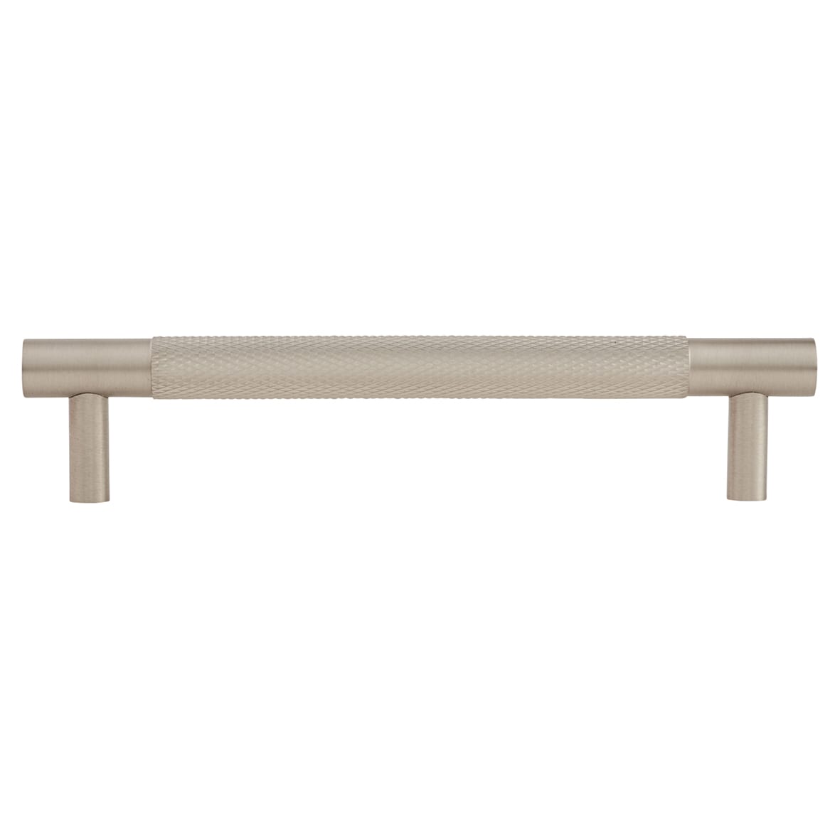 Brunel 13mm Knurled T-Bar Cabinet Pull Handle - 128mm Centres - Satin Nickel - view 2