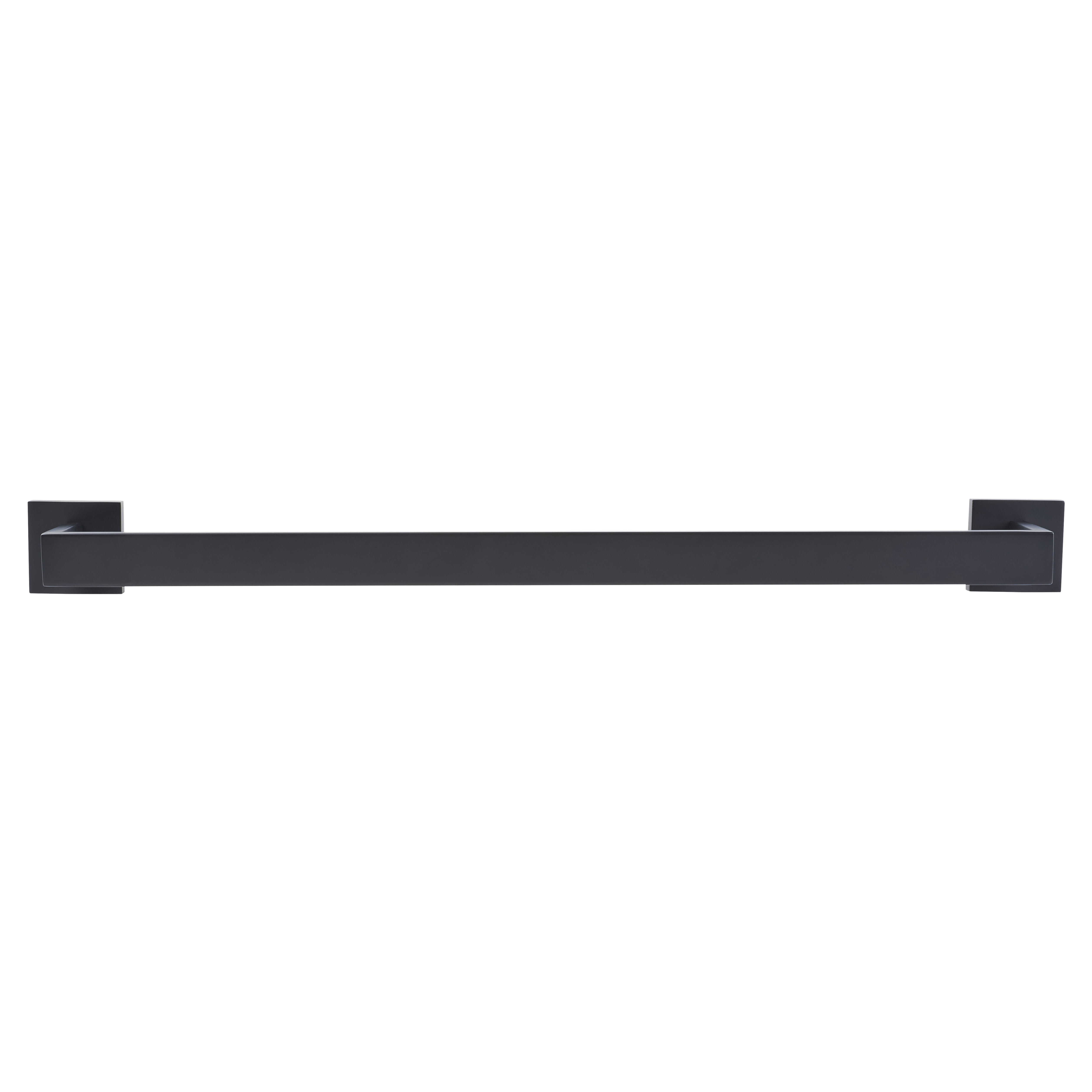 Modern Double Round Towel Rail - 600 x 120 x 55mm - Matt Black - view 2