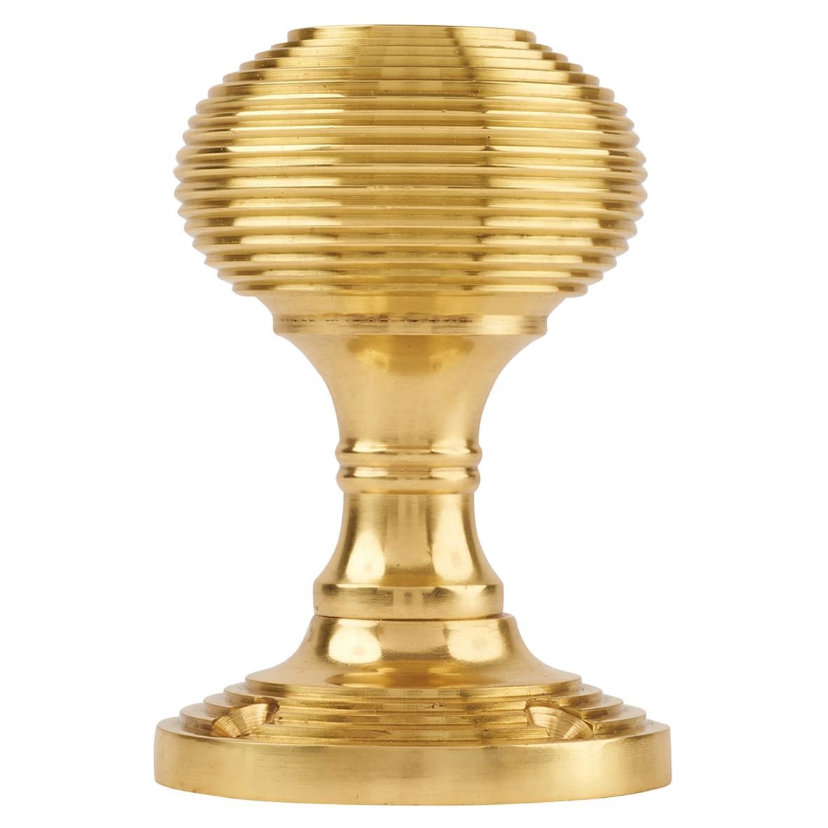 Polished Brass Beehive Mortice Door Knob - 60mm Rose Diameter - view 4