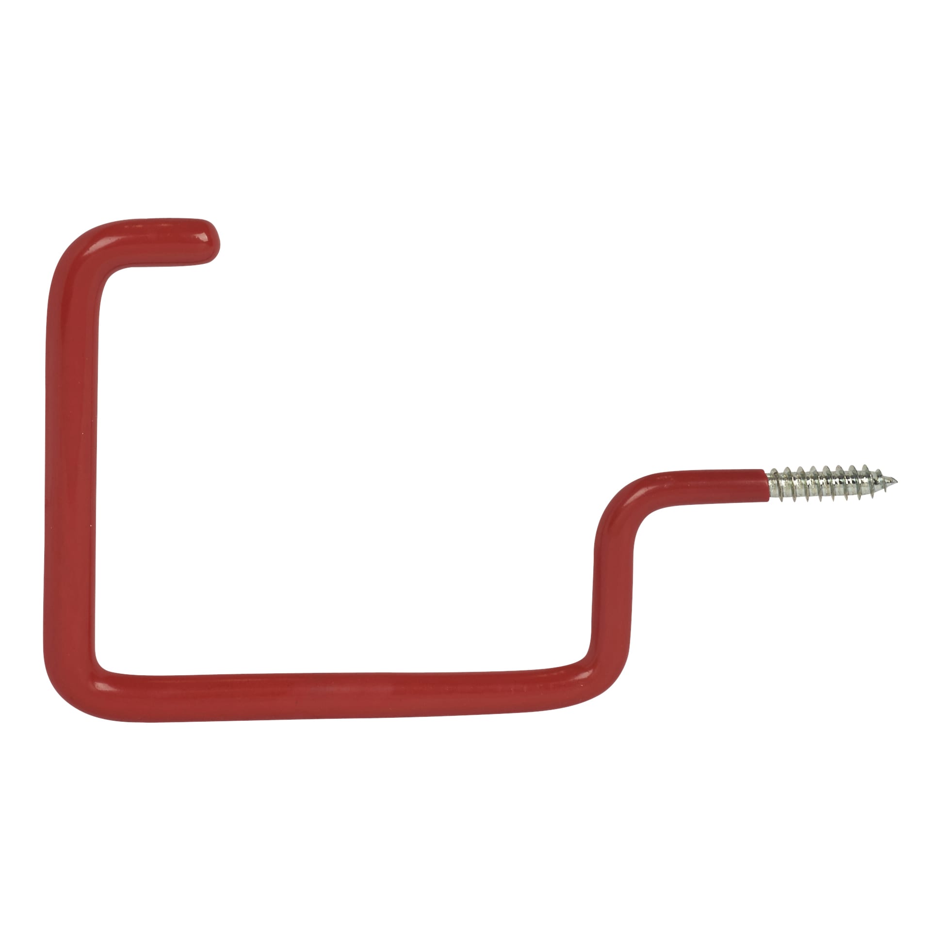 Tubular Garage and Shed Screw-In Storage Hook - 155mm Depth - Red - Pack of 2 - view 3
