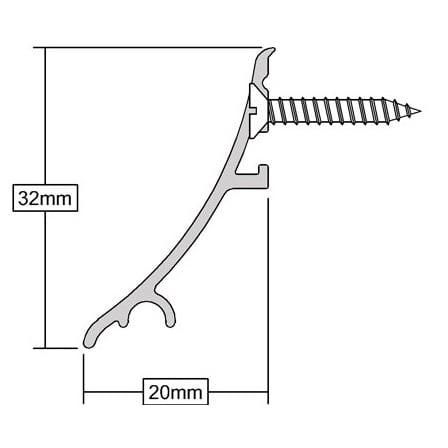 SRD 32 Rain Deflector - 914mm Length - Inward/Outward Opening Doors - Polished Silver - view 4