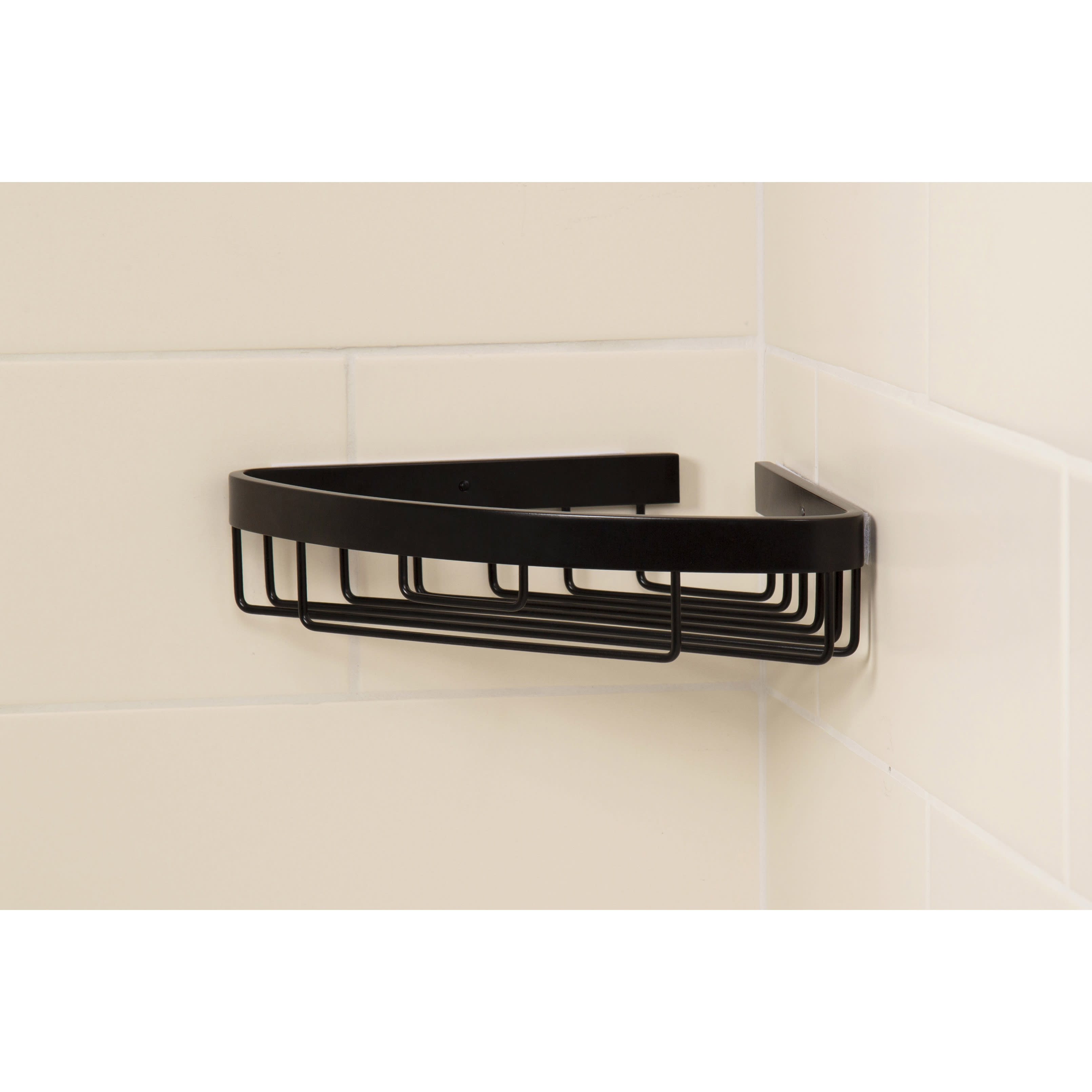 Wirework Small Corner Shower Soap Dish Basket - 60 x 311 x 209mm - Matt Black - view 3
