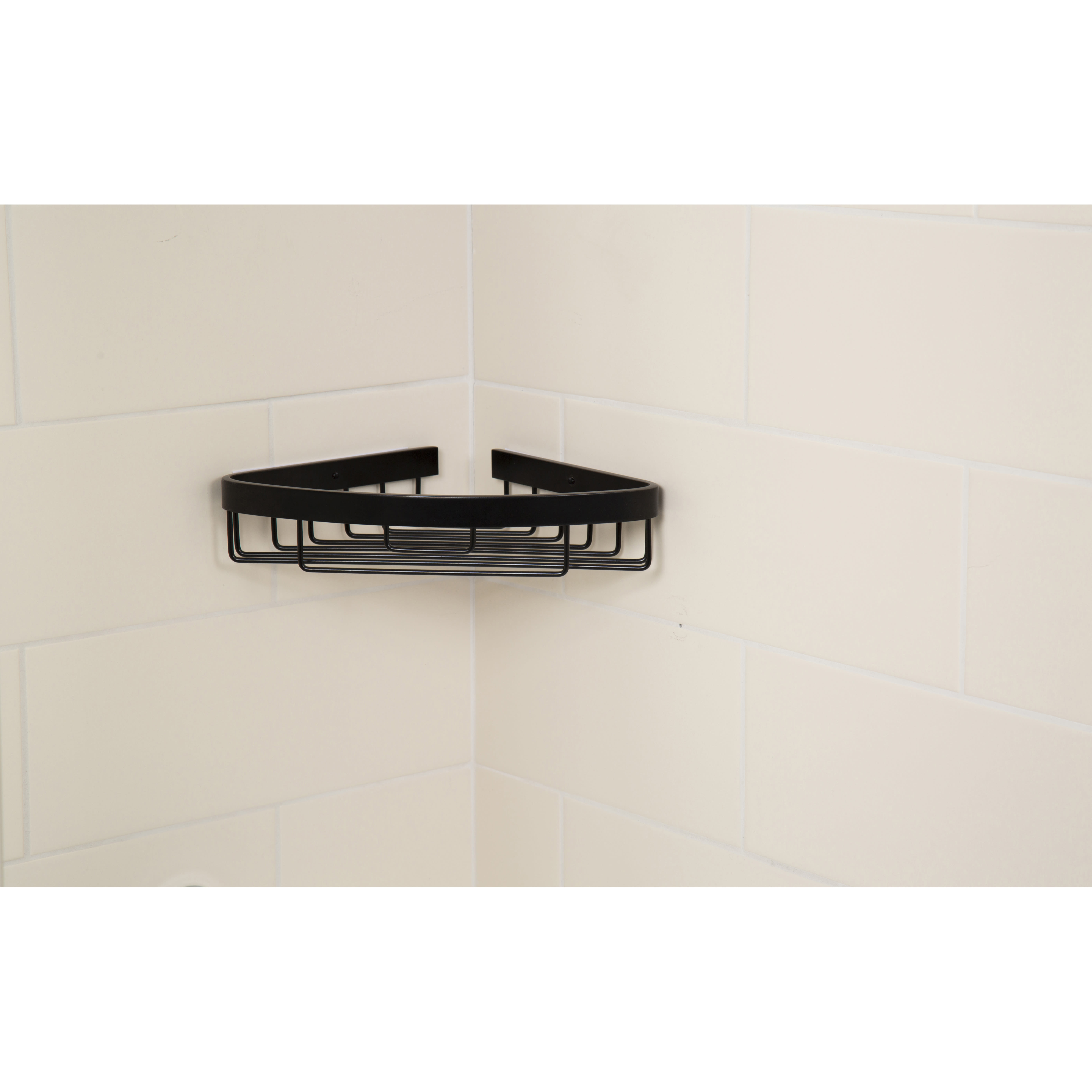 Wirework Small Corner Shower Soap Dish Basket - 60 x 311 x 209mm - Matt Black - view 4