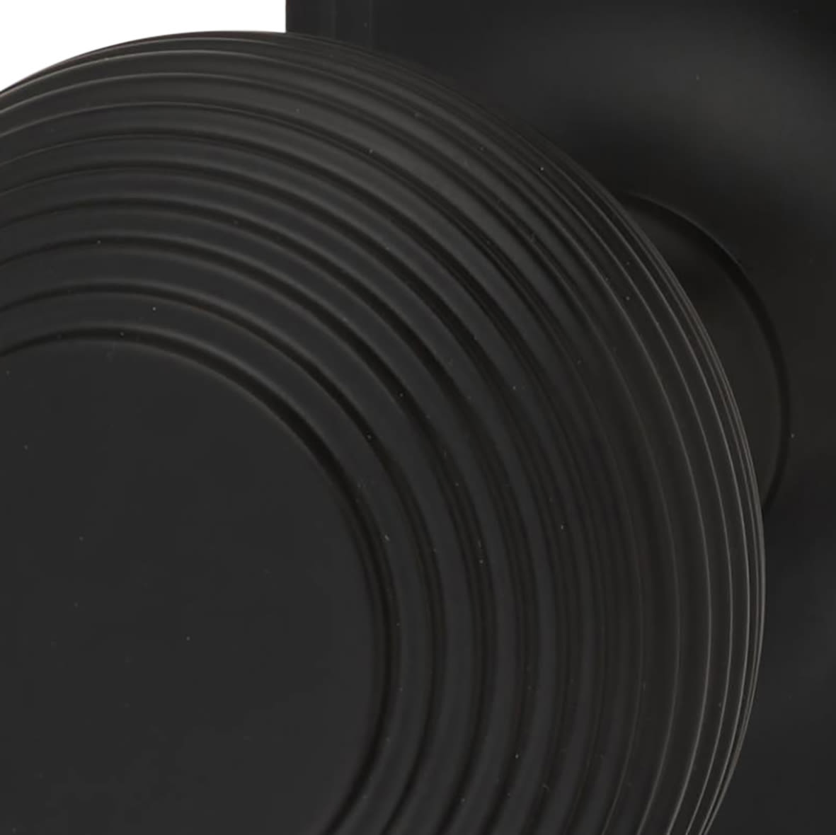 Matt Black Reeded Bathroom Mortice Door Knob on Backplate - 205 x 52mm - Miller Range - view 5