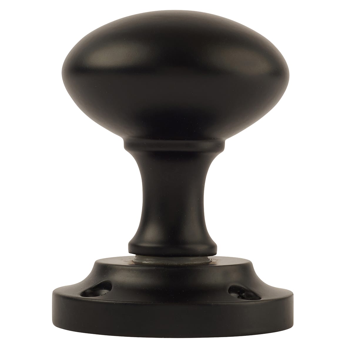 Matt Black Victorian Mortice Door Knobs Pack - 57mm Rose Diameter - view 3