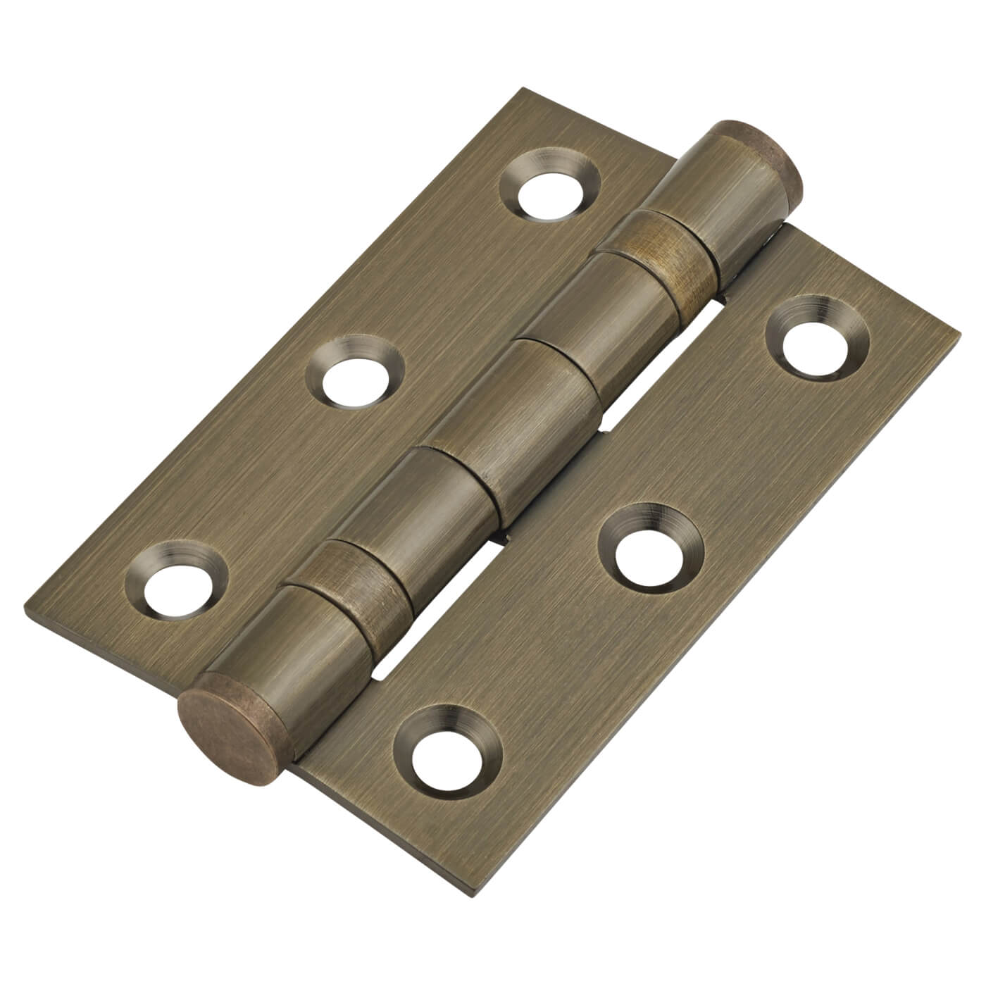 Twin Ball Bearing Butt Door Hinge - 75 x 50 x 2mm - Antique Polished Brass - Pair - view 2
