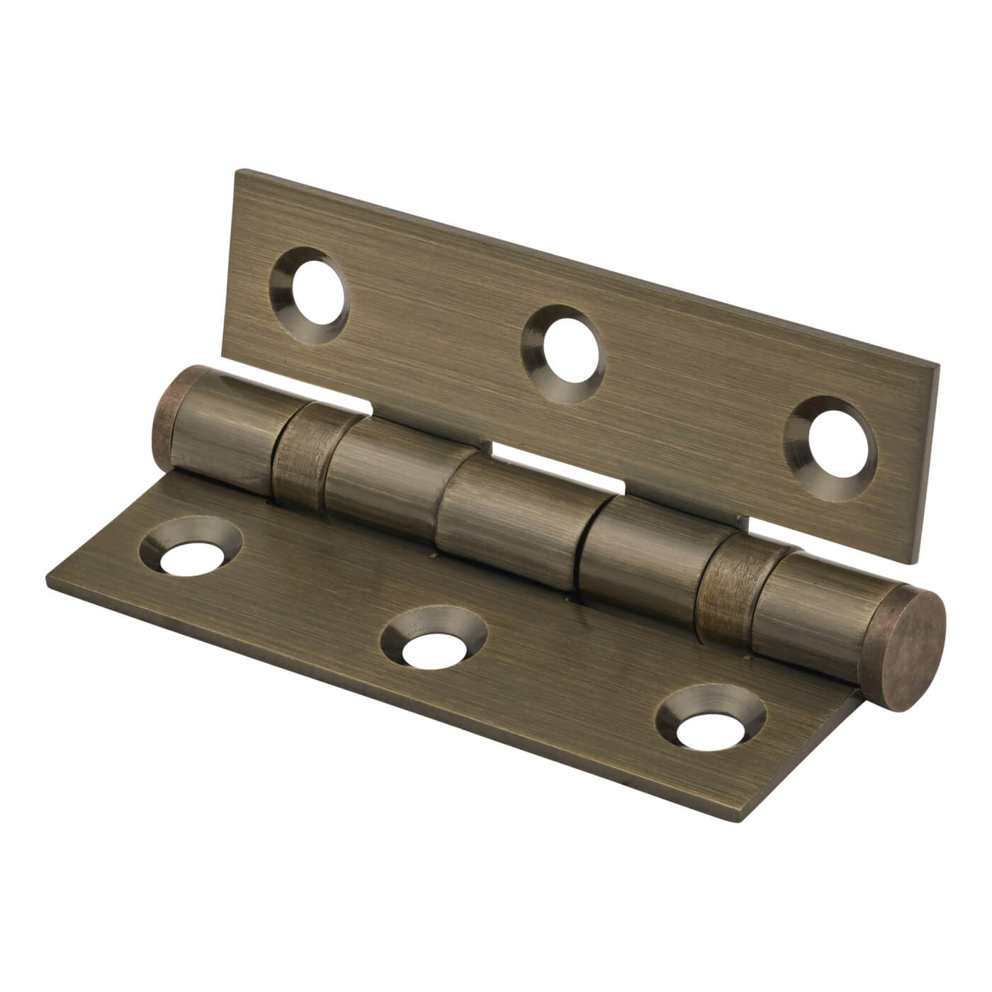 Twin Ball Bearing Butt Door Hinge - 75 x 50 x 2mm - Antique Polished Brass - Pair - view 3