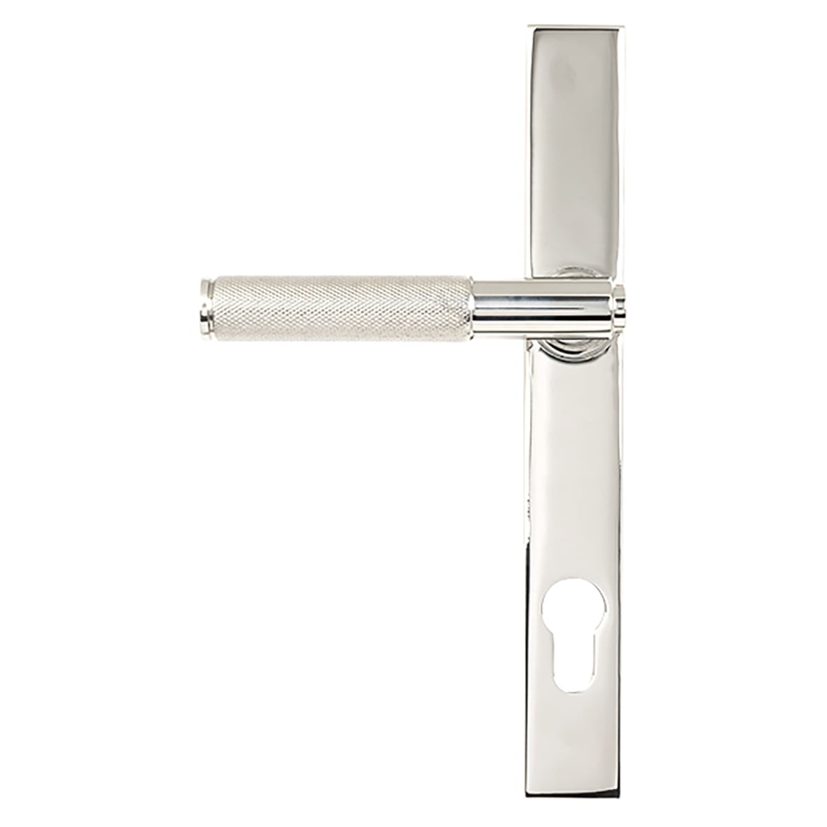 Polished Stainless uPVC Slimline Knurled Multipoint Door Handles - 92mm c/c - Brompton Range - view 2
