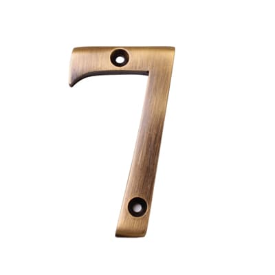 Marcus 76mm Screw Fix Door Numeral - 7 - Antique Brass - view 2