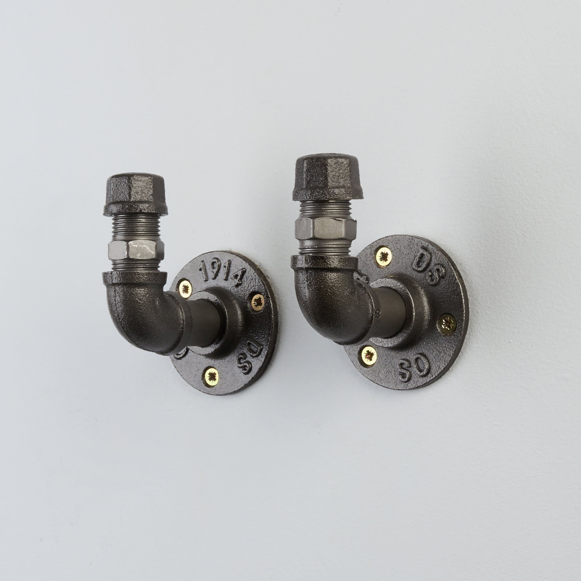 3/4" Pipe Style Coat Hooks - Grey - Pack of 2 - view 2