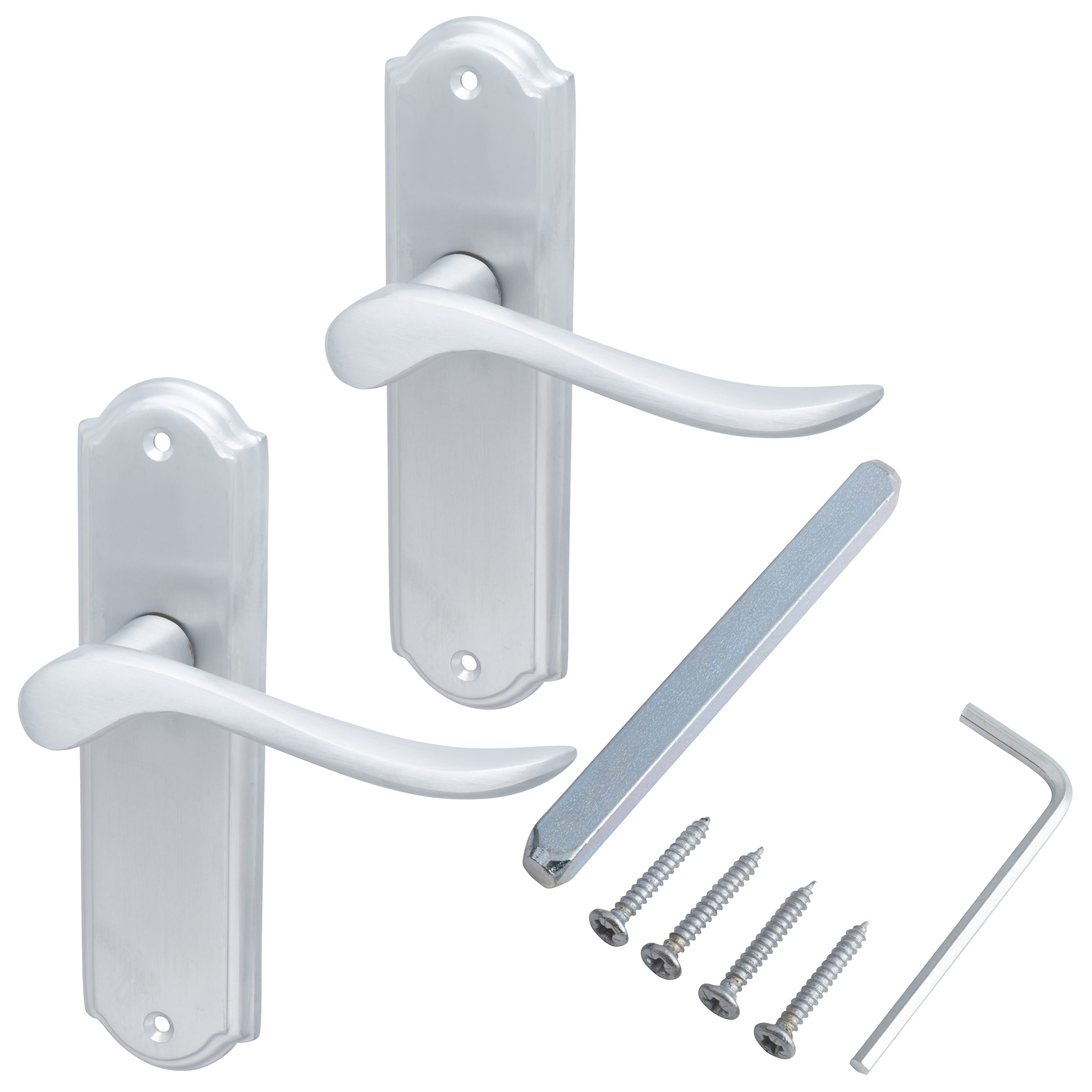 Satin Chrome Scroll Latch Door Handles - Turin Range - 170 x 46mm - view 3