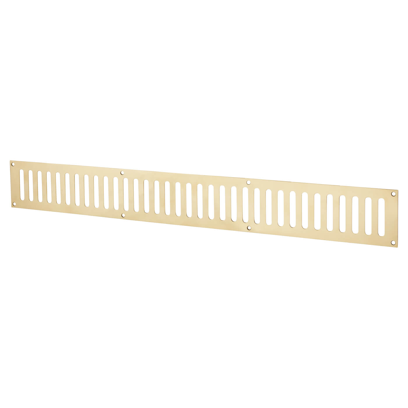 Plain Slotted Vent - 600 x 76mm - 9800mm² Free Air Flow - Polished Brass - view 2
