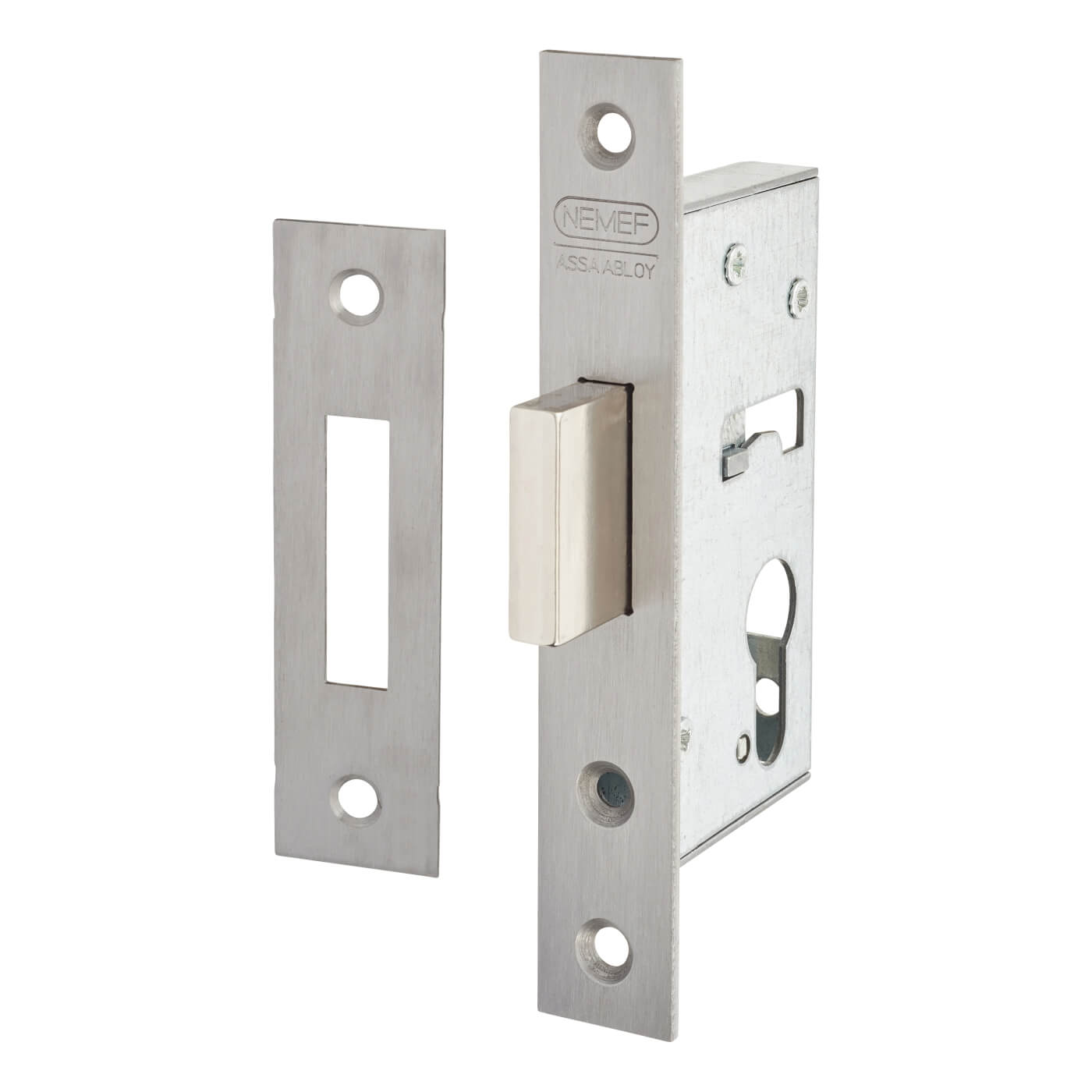 9600 Narrow Style Euro Deadlock - 55mm Case - 40mm Backset - Satin Stainless Steel - view 2