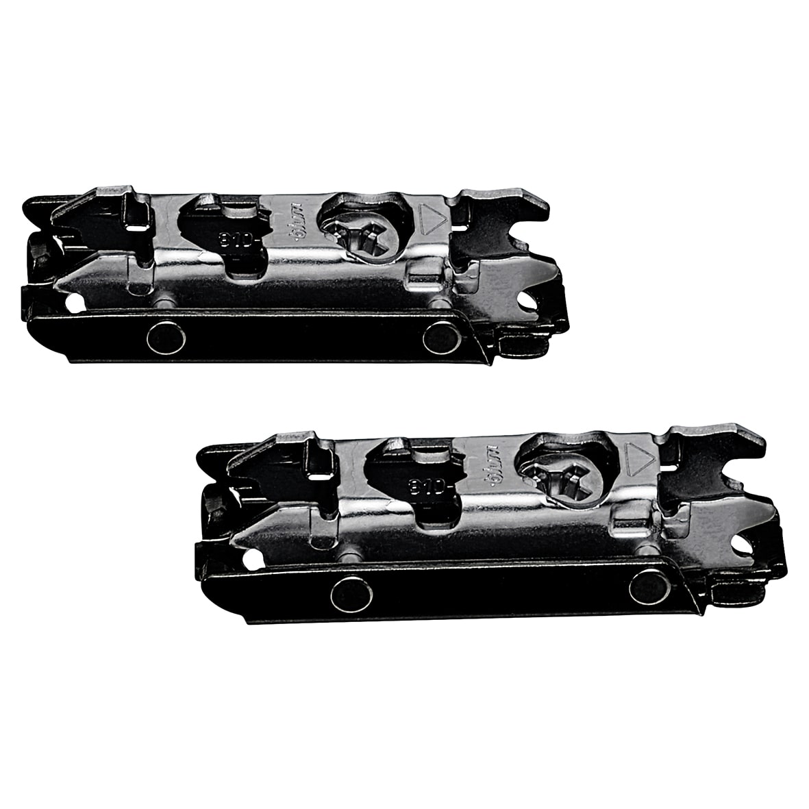 CLIP Straight Cabinet Mounting Plate - Screw On - 0mm Spacing - Steel - Black Onyx - Pair - view 2