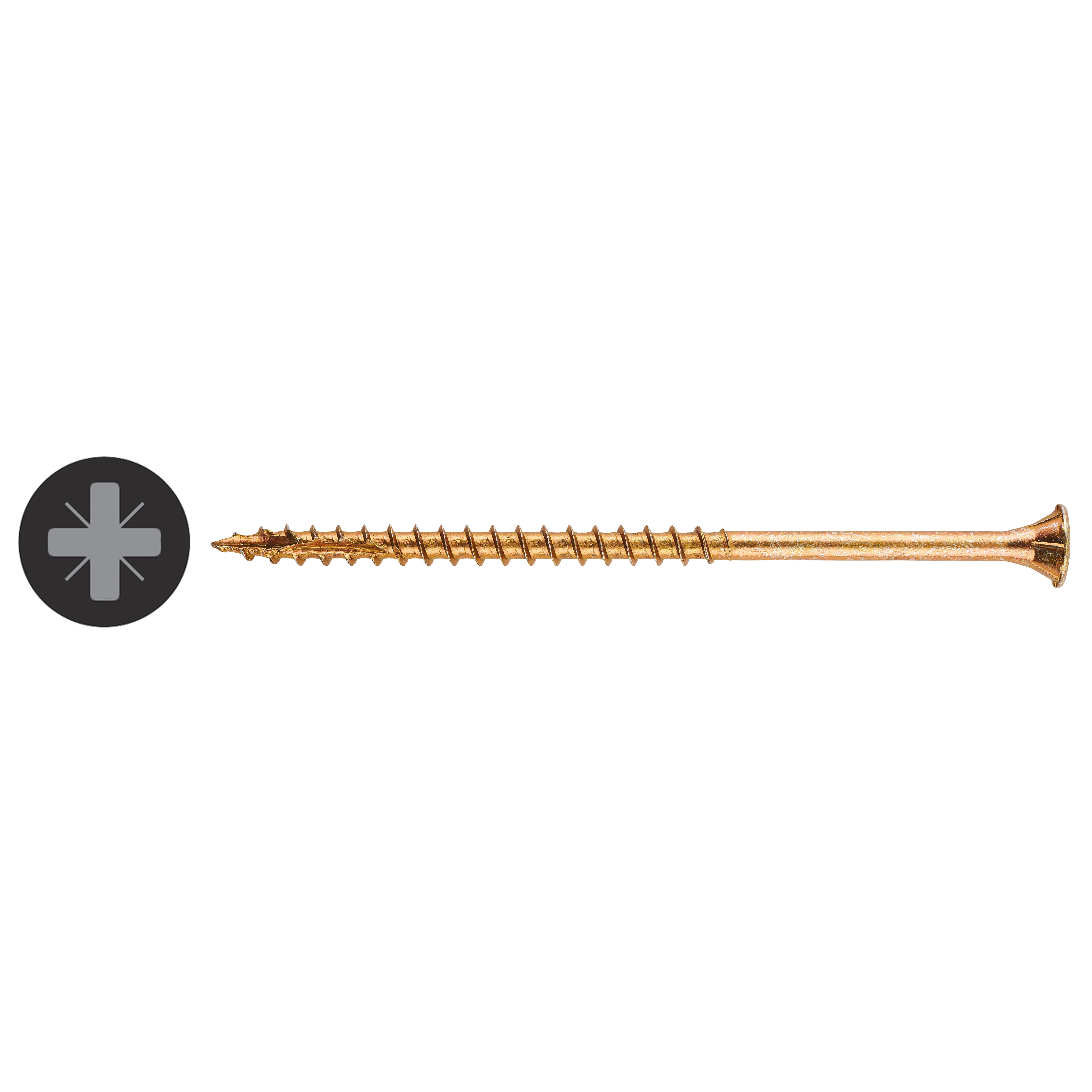Cutter Pozi Countersunk Wood Screws Tub - 5.0 x 100mm - Yellow Zinc - Pack of 250 - view 3