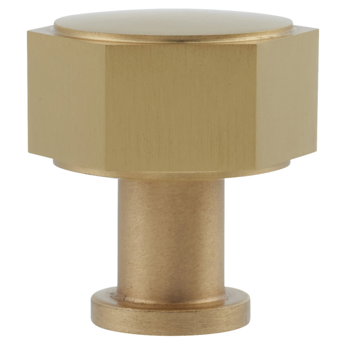 Vesper Hex Cabinet Knob - 33mm Diameter - Satin Brass - view 2
