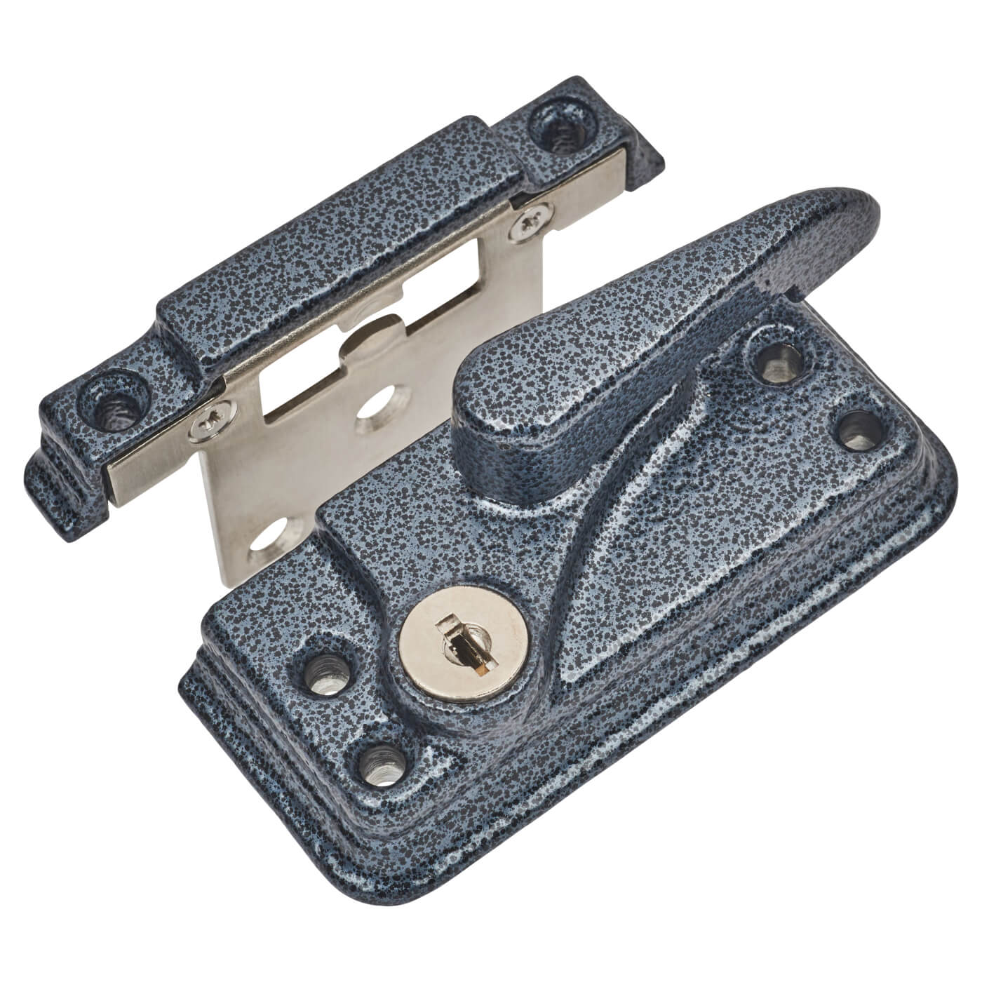 High Security Fitch Sash Window Fastener Cam Lock Large Keep - 81 x 35mm - Antique Black - view 2