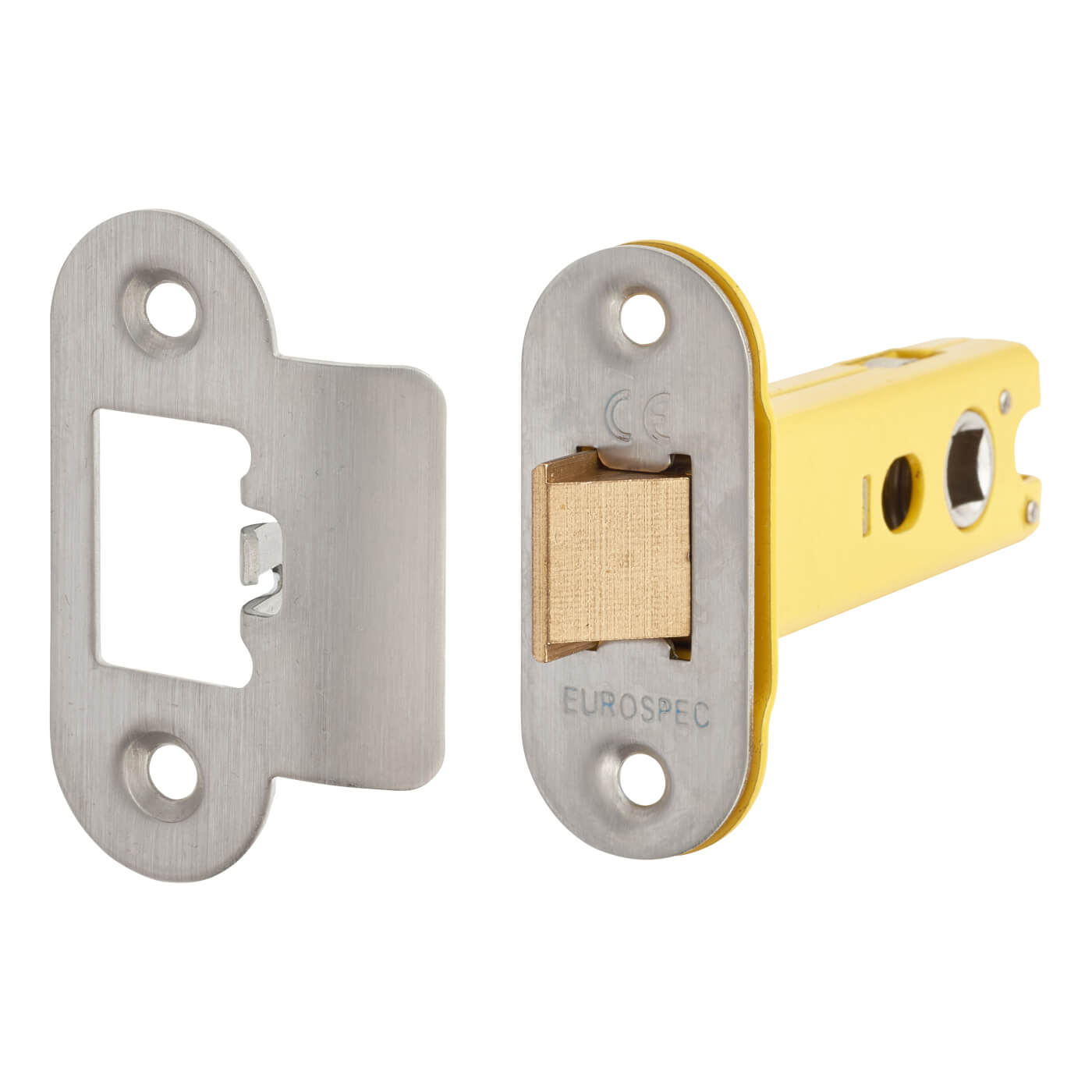 Heavy Duty Bolt Through Tubular Latch - 78mm Case - 57mm Backset - Radius - Satin Stainless Steel - view 2