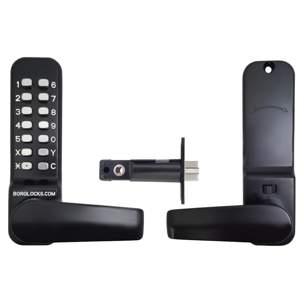 Borg BL4401 Easicode Pro External Marine Grade Push Button Code Lock and Latch - Holdback - Black - view 4