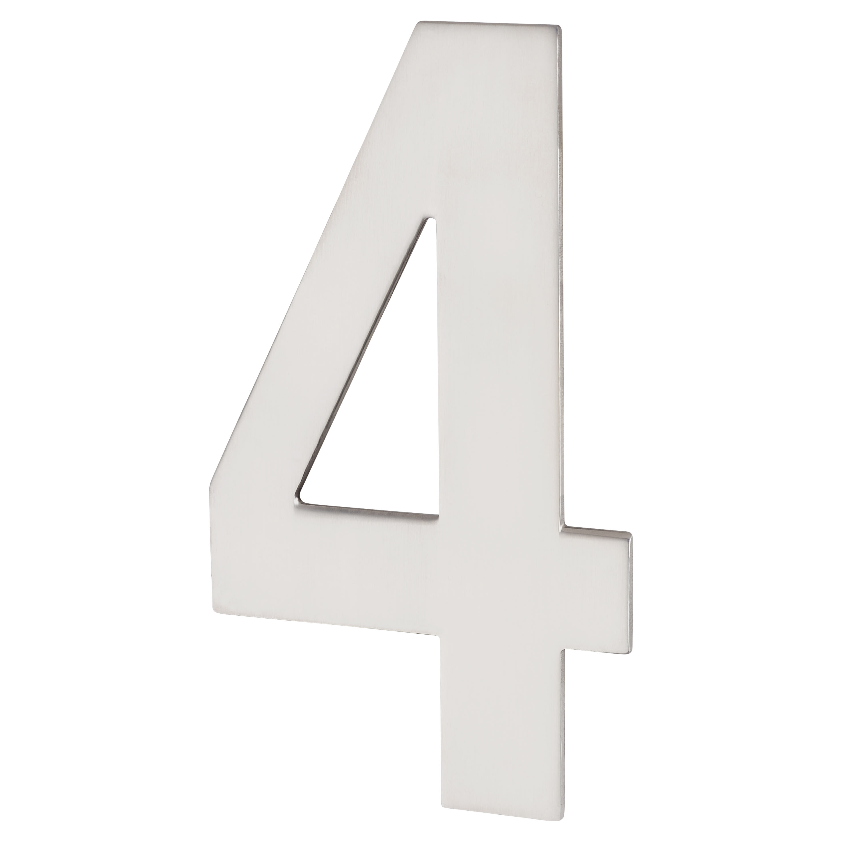 100mm Concealed Screw Fix Door Numeral - 4 - Polished Stainless Steel - view 2