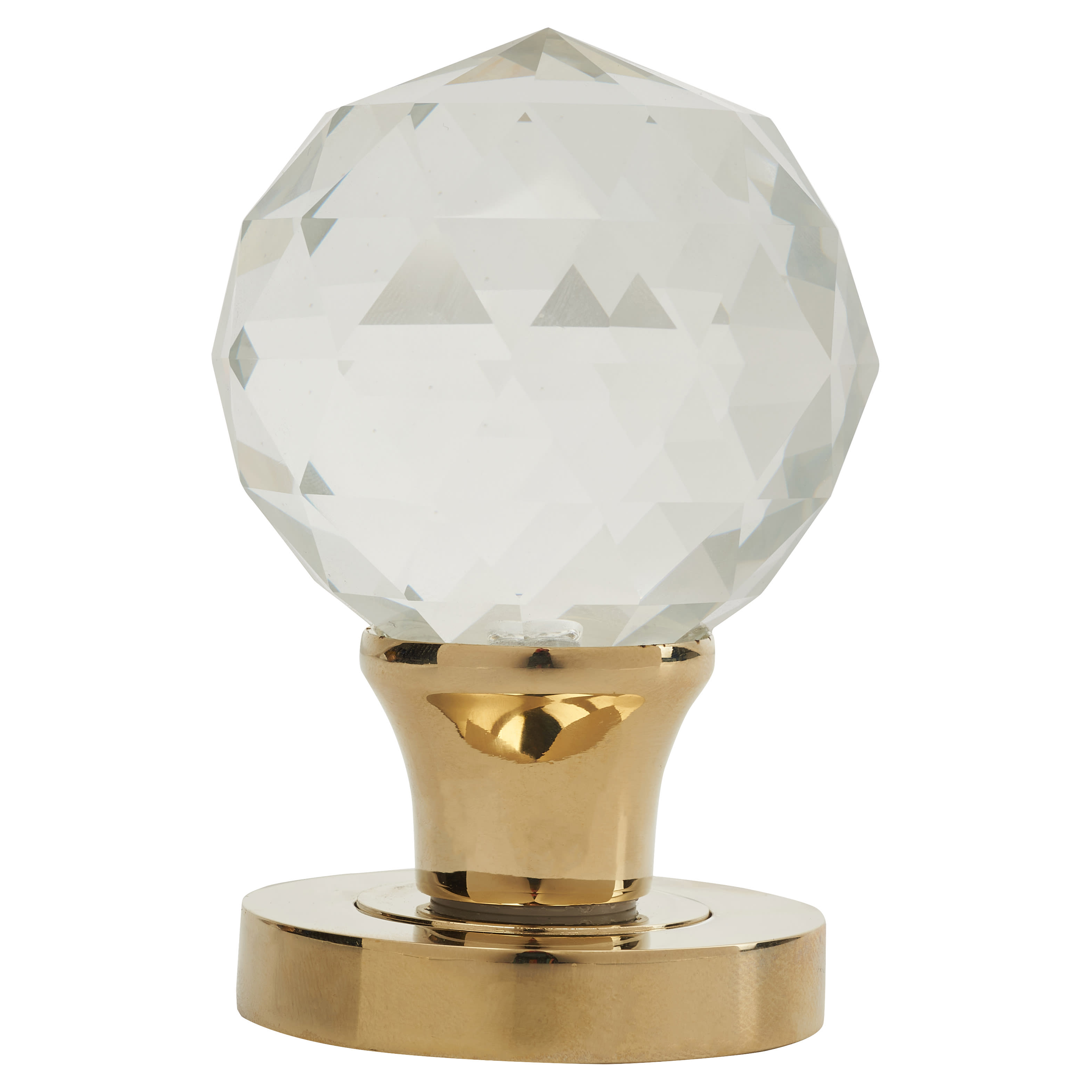PVD Brass Cut Glass Mortice Door Knob - 54mm Rose Diameter - view 2