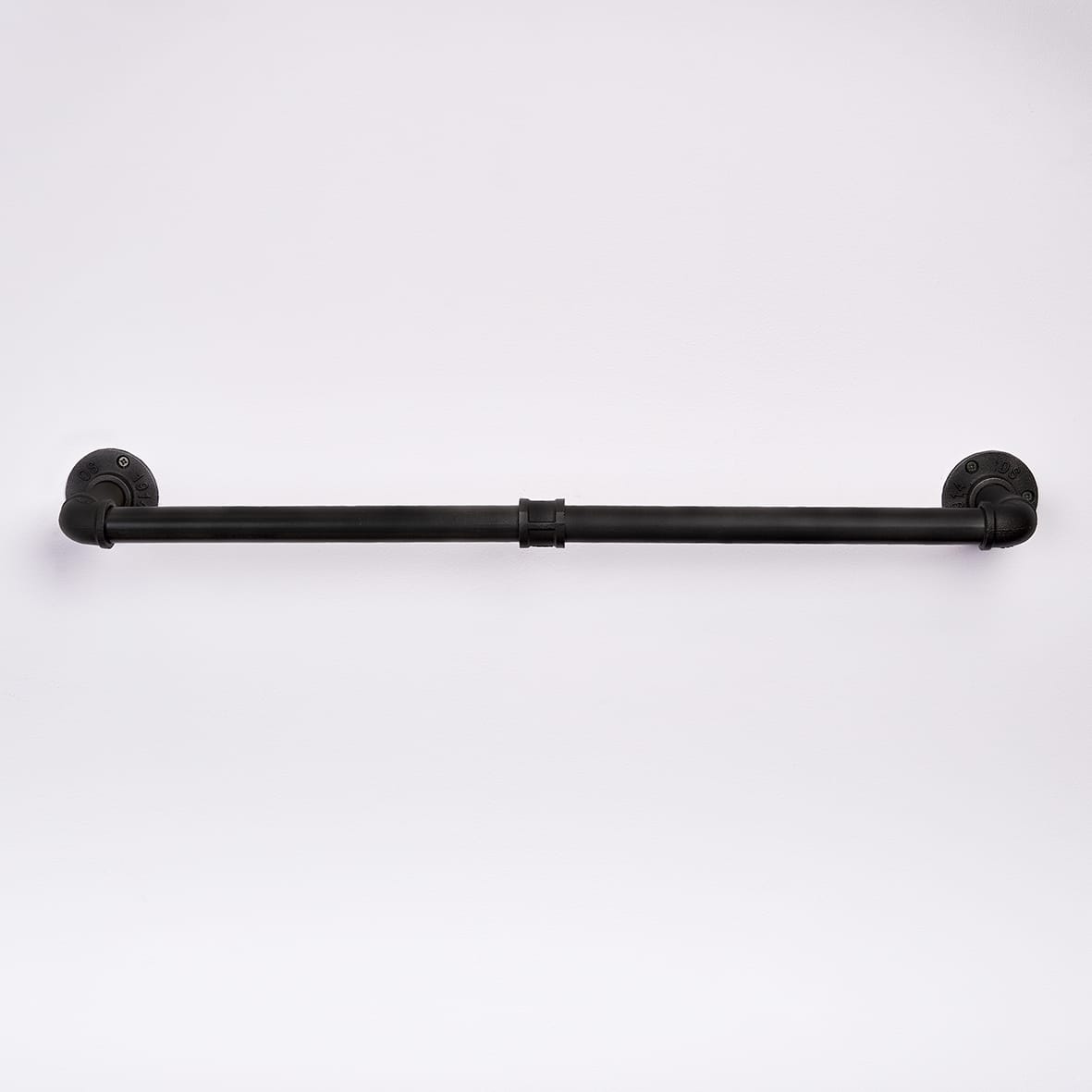 3/4" Long Pipe Round Towel Rail Kit - Black - view 2