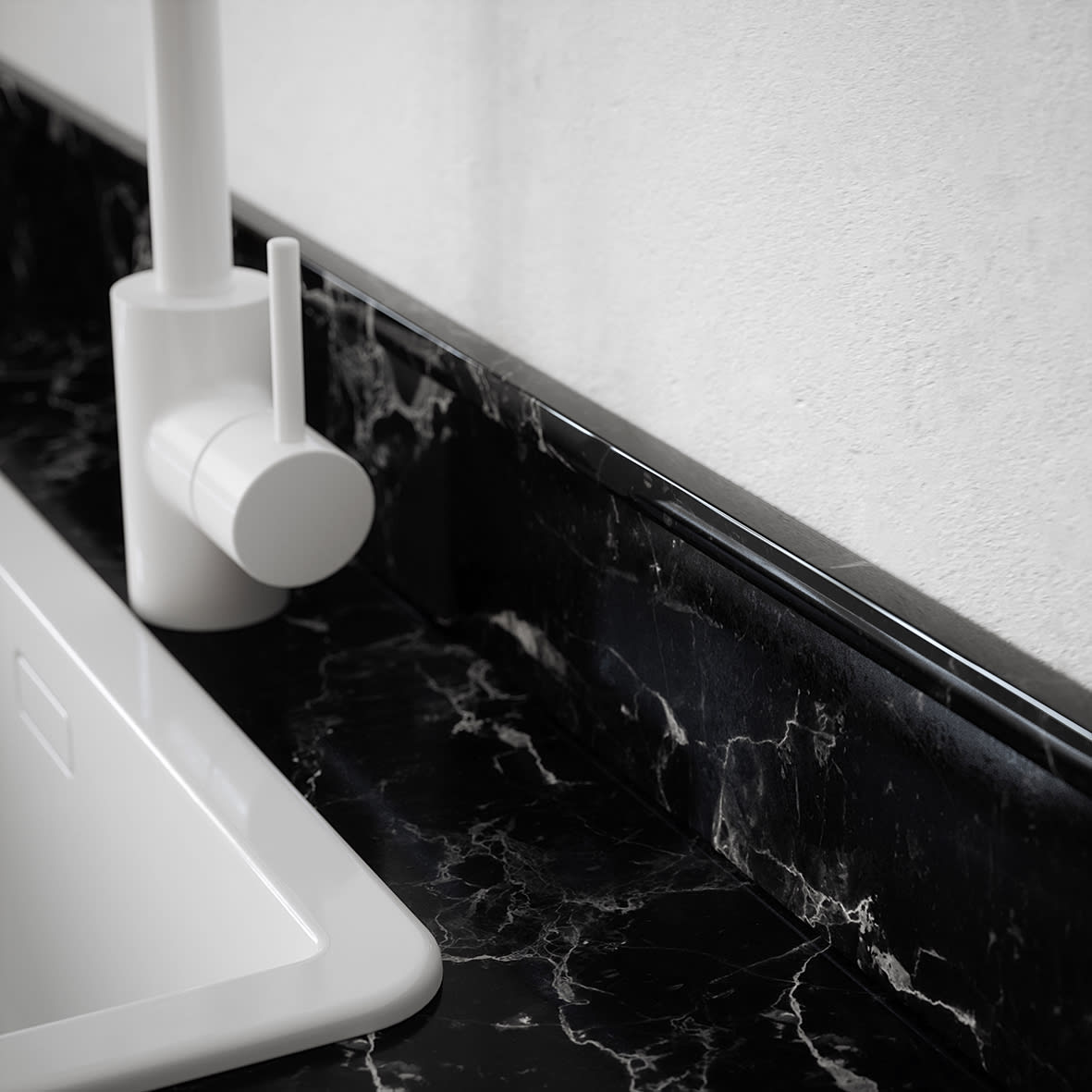 2000mm Plastic Angle - Equal Sided - 20 x 20 x 1mm - Dark Marble - view 3