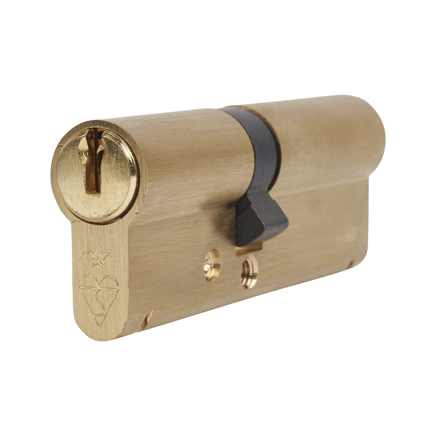 1 Star 6 Pin Kitemarked 90mm Euro Double Cylinder - 40 + 50mm - Polished Brass - Keyed to Differ - view 2