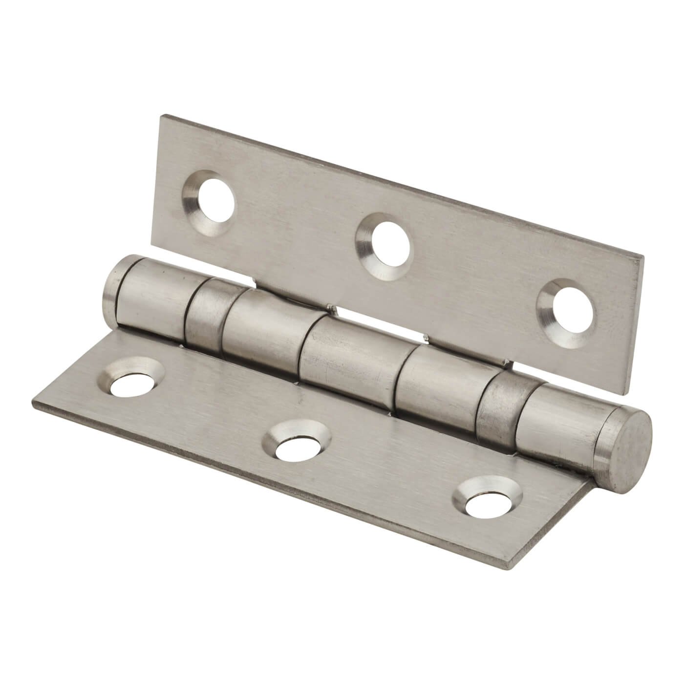 Twin Ball Bearing Butt Door Hinge - 75 x 50 x 2mm - Satin Stainless Steel - Pair - view 5
