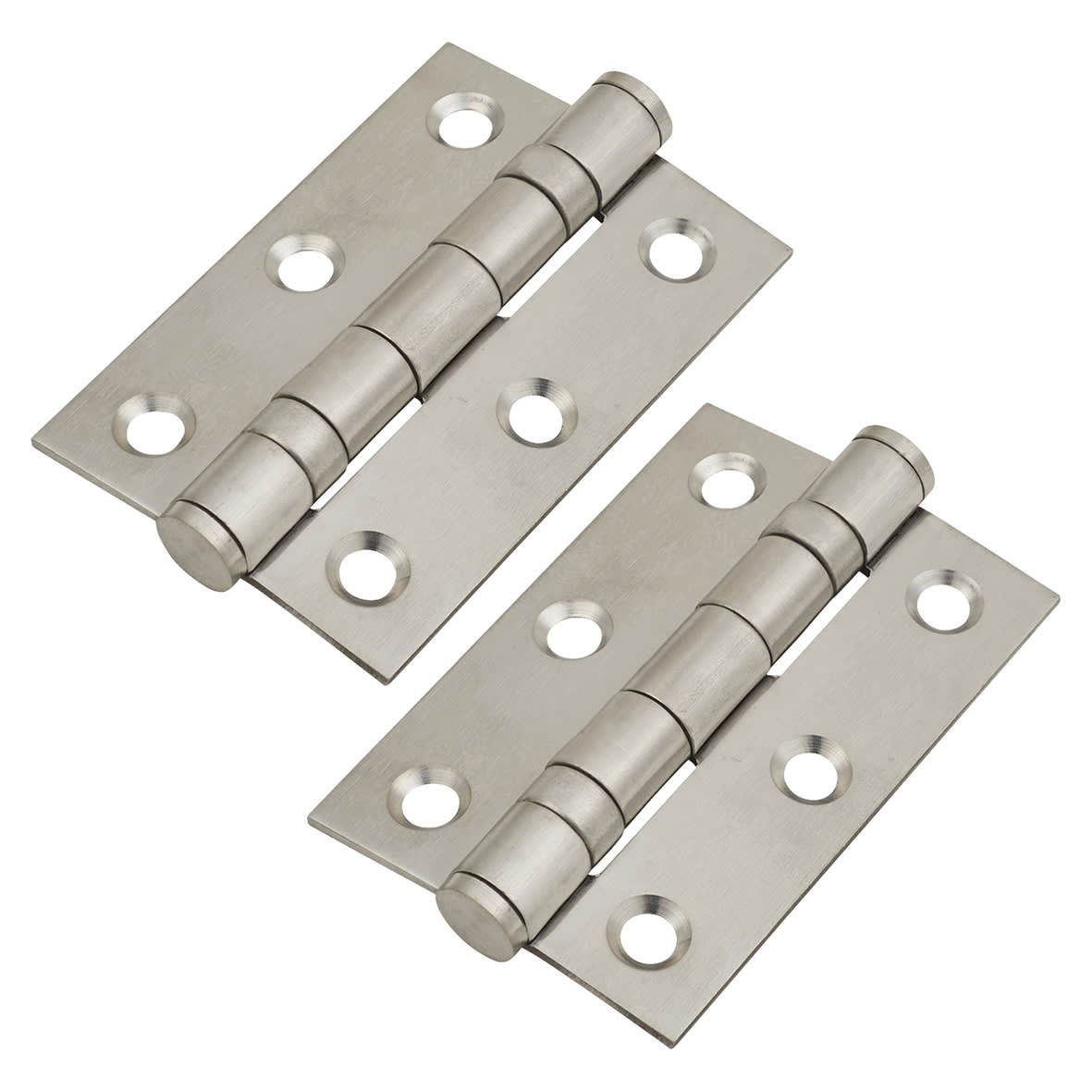 Twin Ball Bearing Butt Door Hinge - 75 x 50 x 2mm - Satin Stainless Steel - Pair - view 6