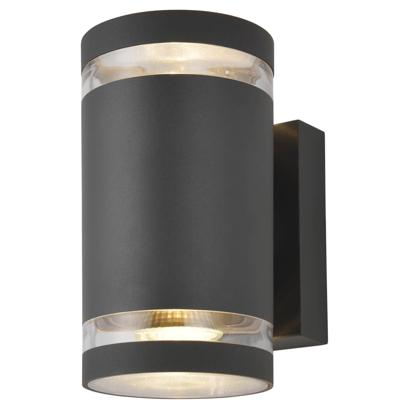 Forum Zink Lens Outdoor Up & Down Wall Light - IP44 - Anthracite - view 2