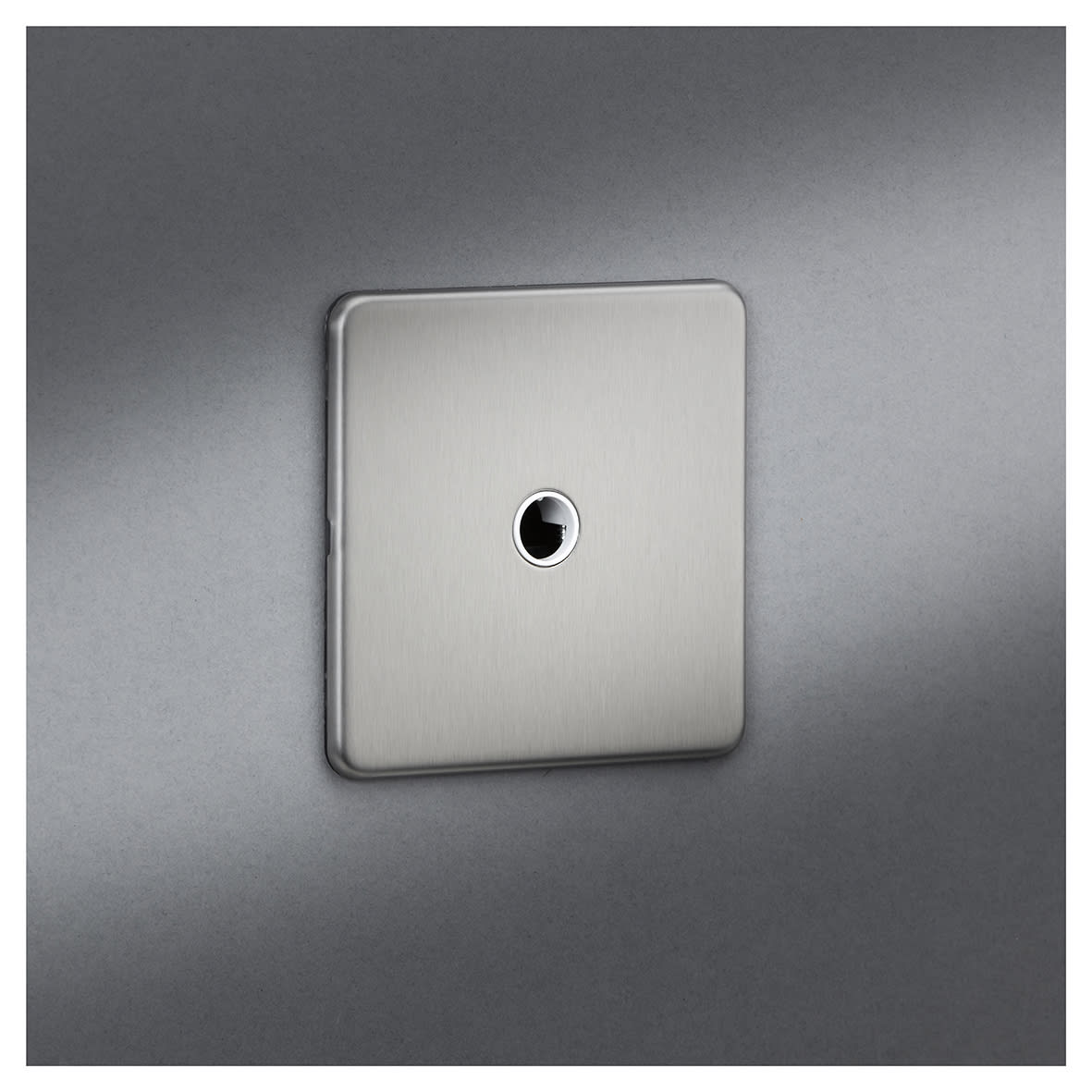 20A Screwless Flat Plate Flex Outlet Plate - Brushed Chrome - view 5