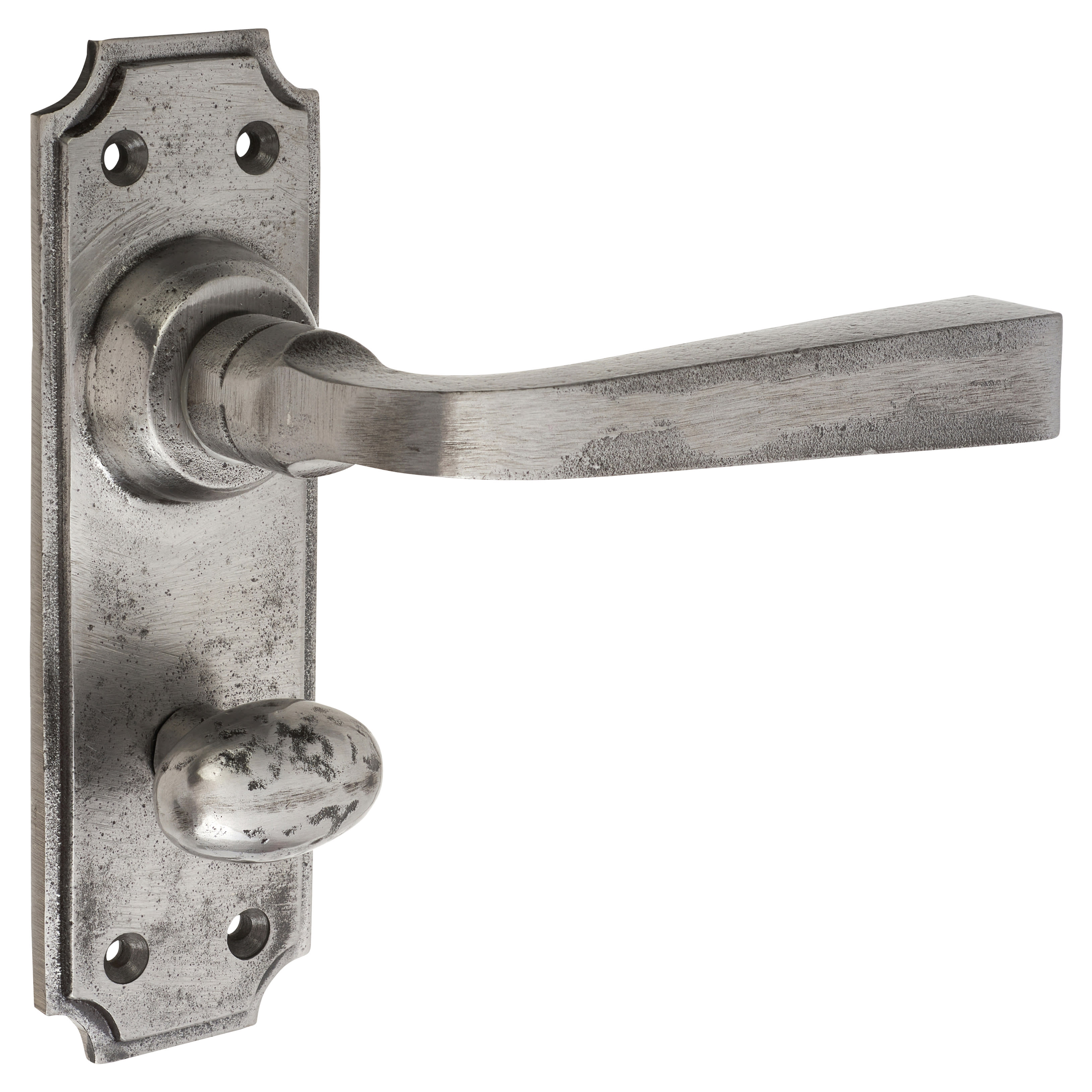 Polished Iron Bathroom Door Handles - York Range - 152 x 48mm - view 2
