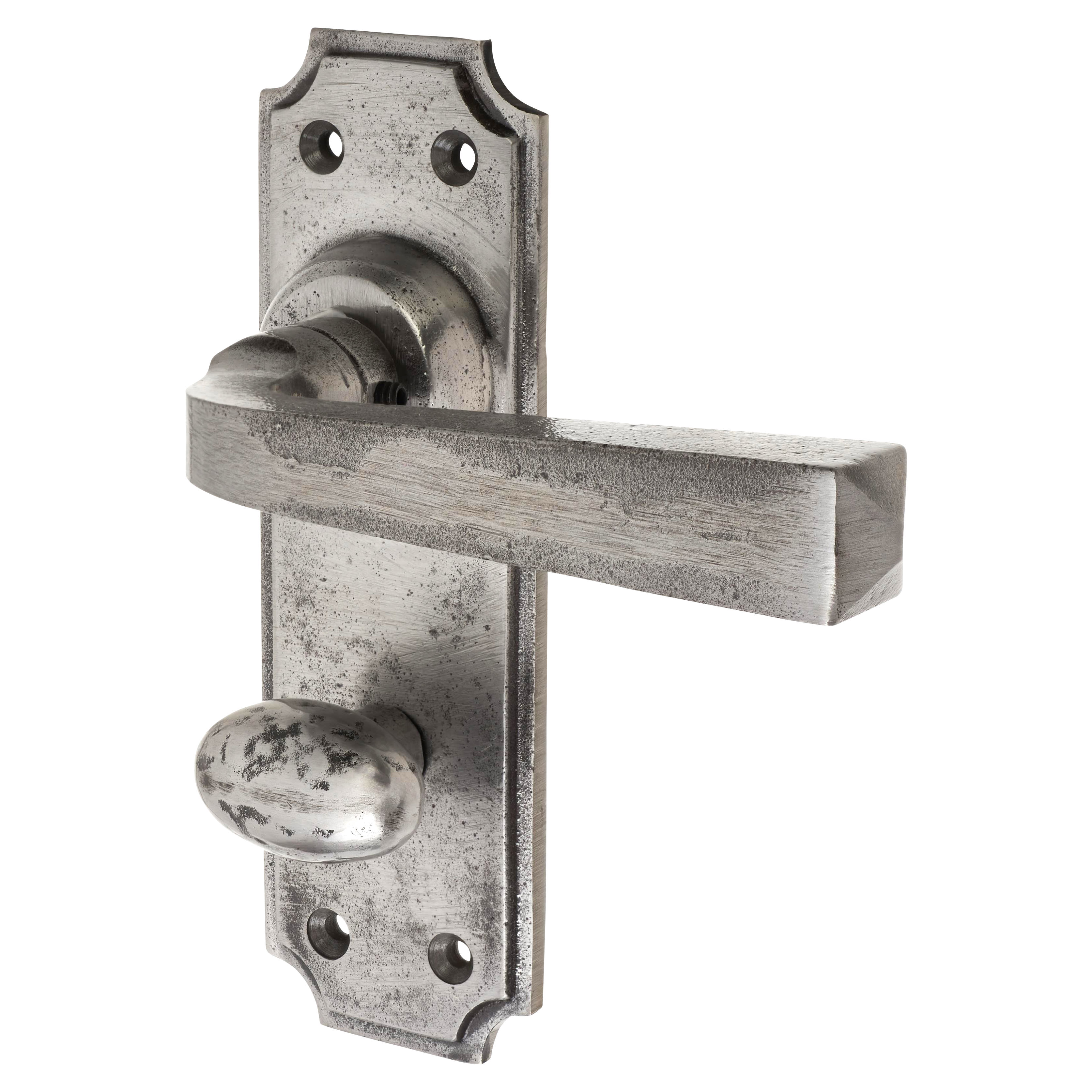 Polished Iron Bathroom Door Handles - York Range - 152 x 48mm - view 5